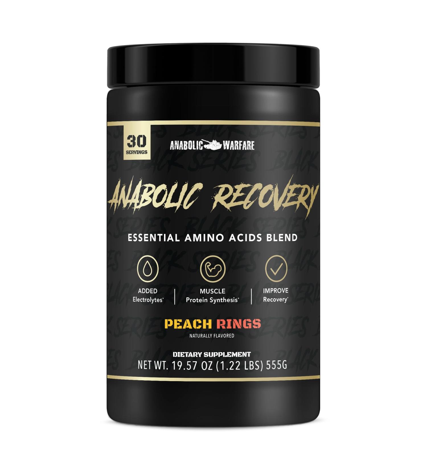 Anabolic Recovery Essential Amino Acids Post Workout Recovery Premium Hydration Build Muscle* (Peach Rings 30 Servings) - Buy Online on GoSupps.com