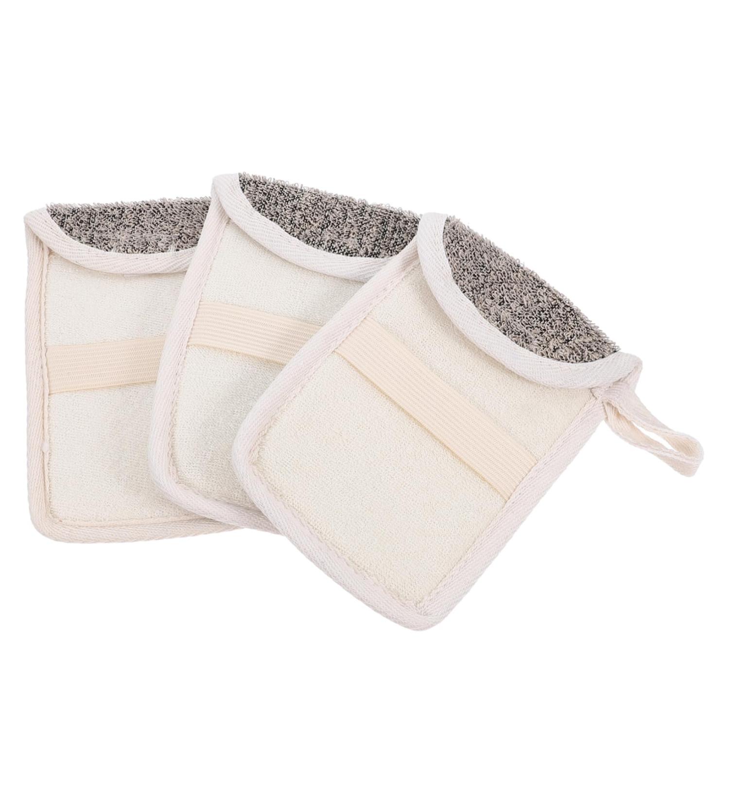 SOESFOUFU 3pcs Handmade Soap Storage Bag Sponges for Bathing Cleaning Sponges Drawstring Wash Bag Black Flax - Buy Online on GoSupps.com