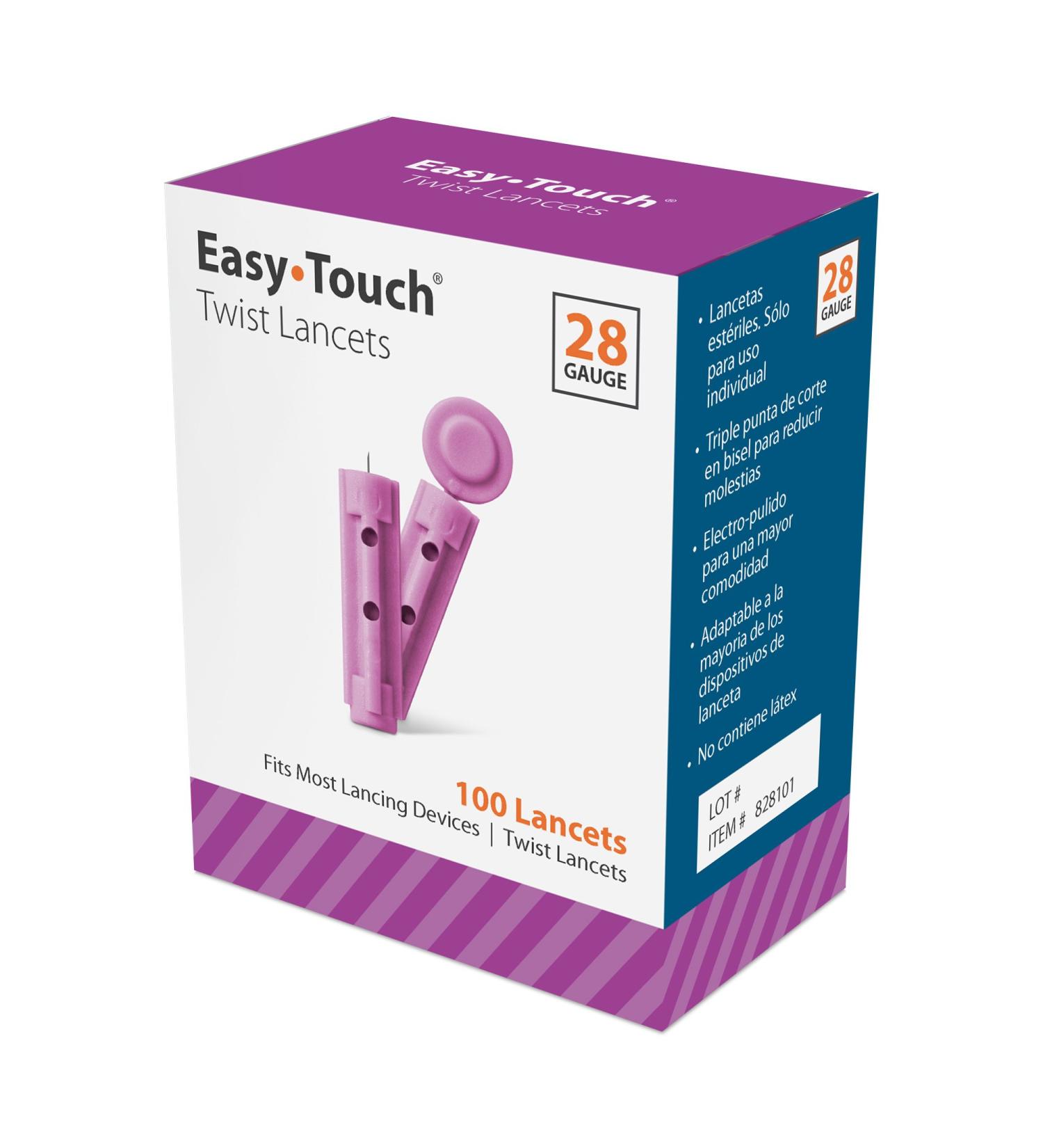 EasyTouch Twist Lancets - 28 G (100 Count) | Buy Lancets Online - Buy Online on GoSupps.com