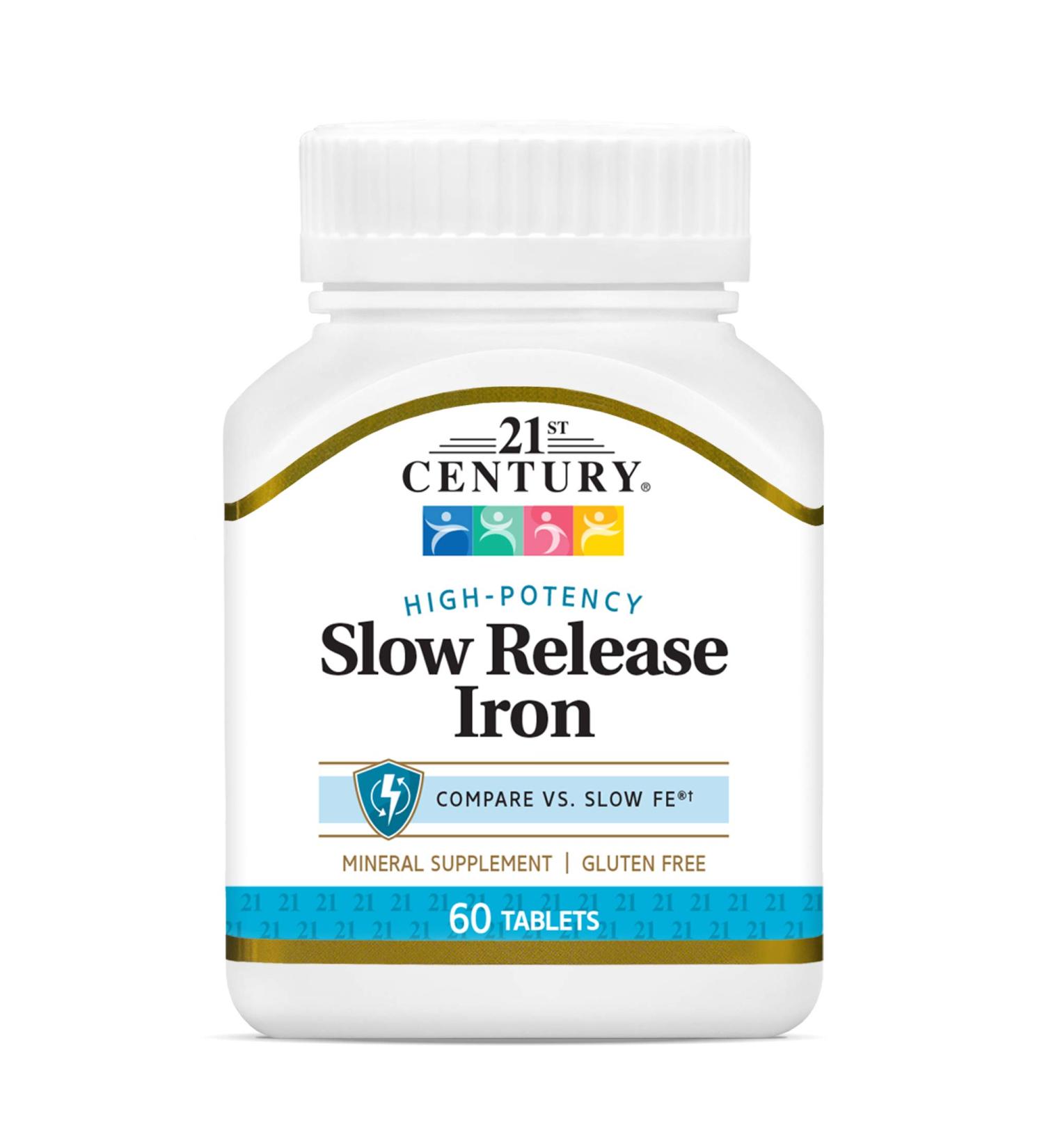 21st Century Slow Release Iron - 60 Tablets for Enhanced Energy & Wellness - Buy Online on GoSupps.com