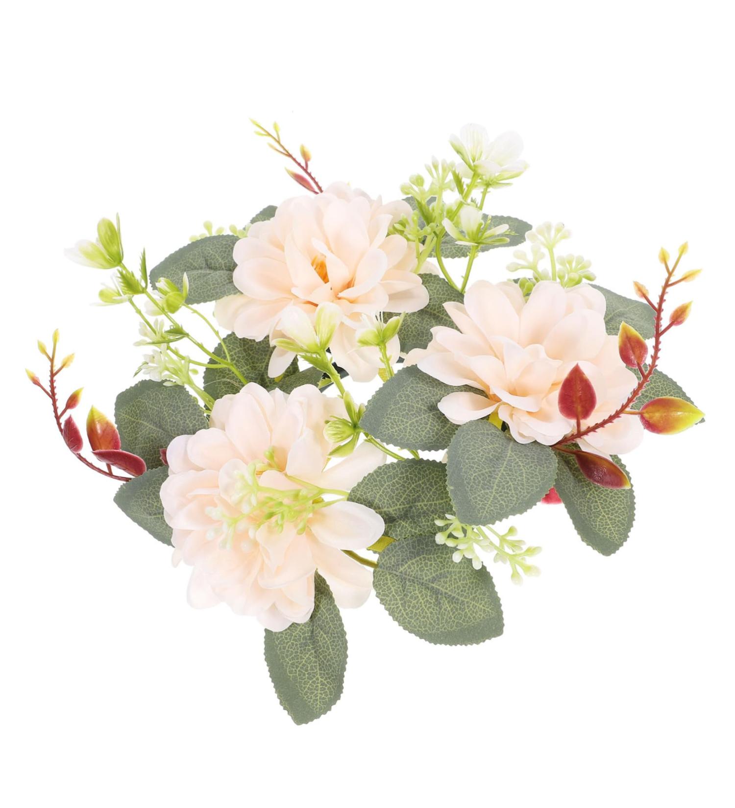 LIFKICH Artificial Garland Ornament Rings Wedding Decorations Candle Holders Candlesticks Eucalyptus Boho Decor Candle Wreath Wedding Party Decoration Plastic Front Door Flowers Picture 1 23.00X23.00X8.00CM - Buy Online on GoSupps.com