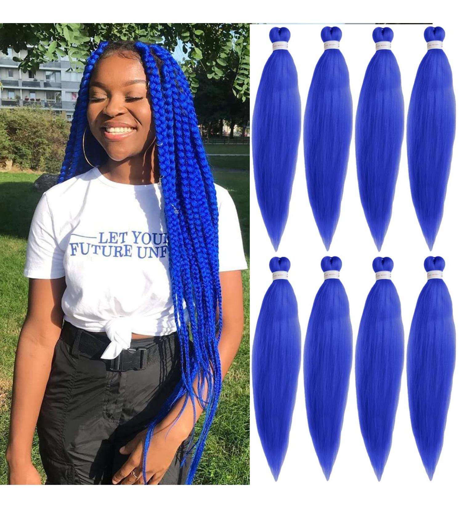 Leeven 8 Packs Blue Pre Stretched Braiding Hair for Highlight 26 Inch Yaki EZ Braiding Hair Hot Water Setting Crochet Braiding Hair Extension for Box Braids Crochet Hair/Deep Blue# 26 Inch (Pack of 8) Deep Blue - Buy Online on GoSupps.com