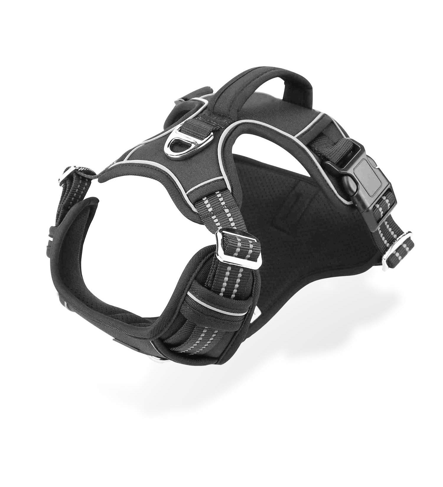 Premium Large Dog Harness Reflective & Breathable Anti-Train Design for Safety Soft Black for Medium to Large Dogs (1 Pack) - Buy Online on GoSupps.com