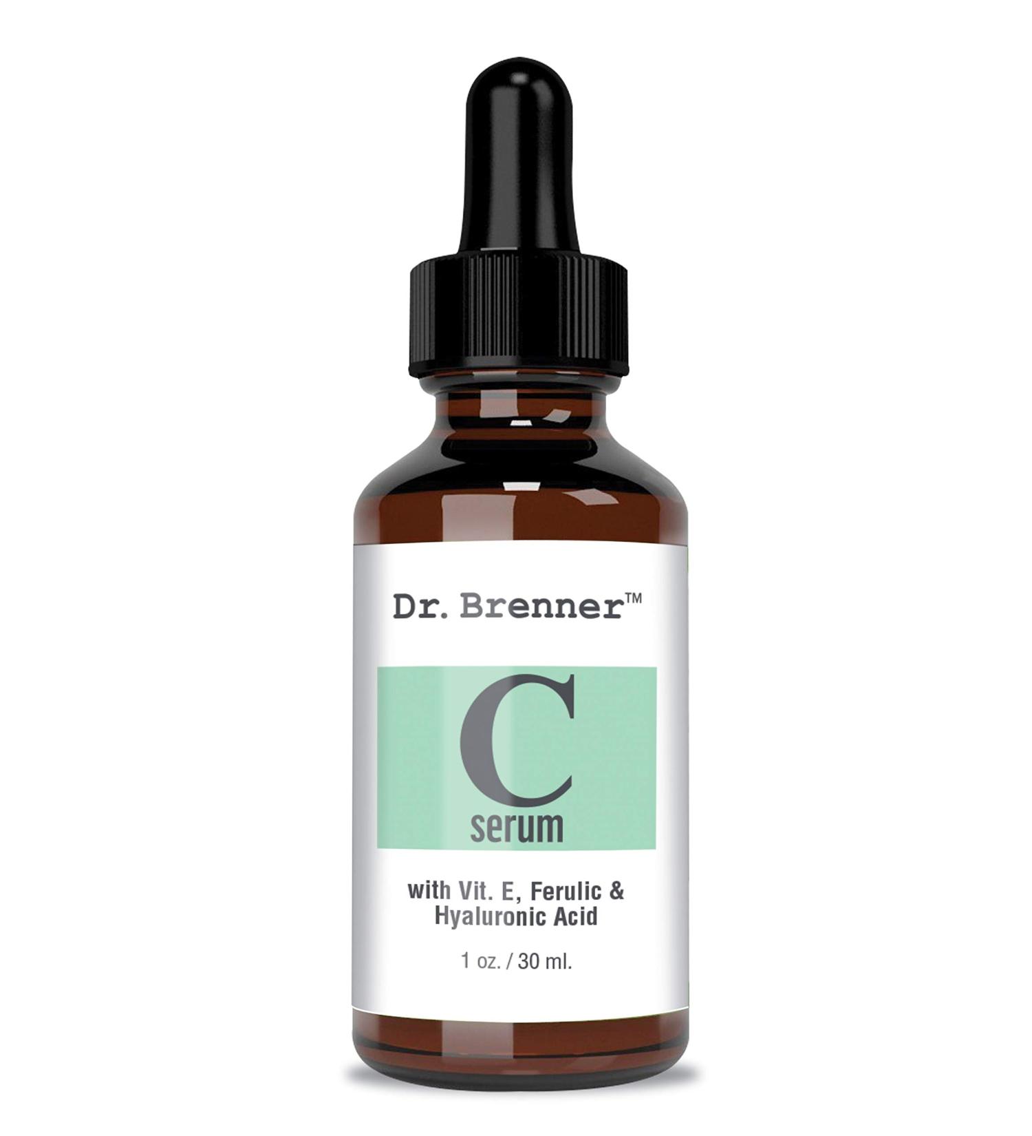 Dr. Brenner Vitamin C Serum - 20% L-Ascorbic Acid with Hyaluronic Acid & Vitamin E - Natural Beauty Serum for Face - 1oz - Buy Online on GoSupps.com
