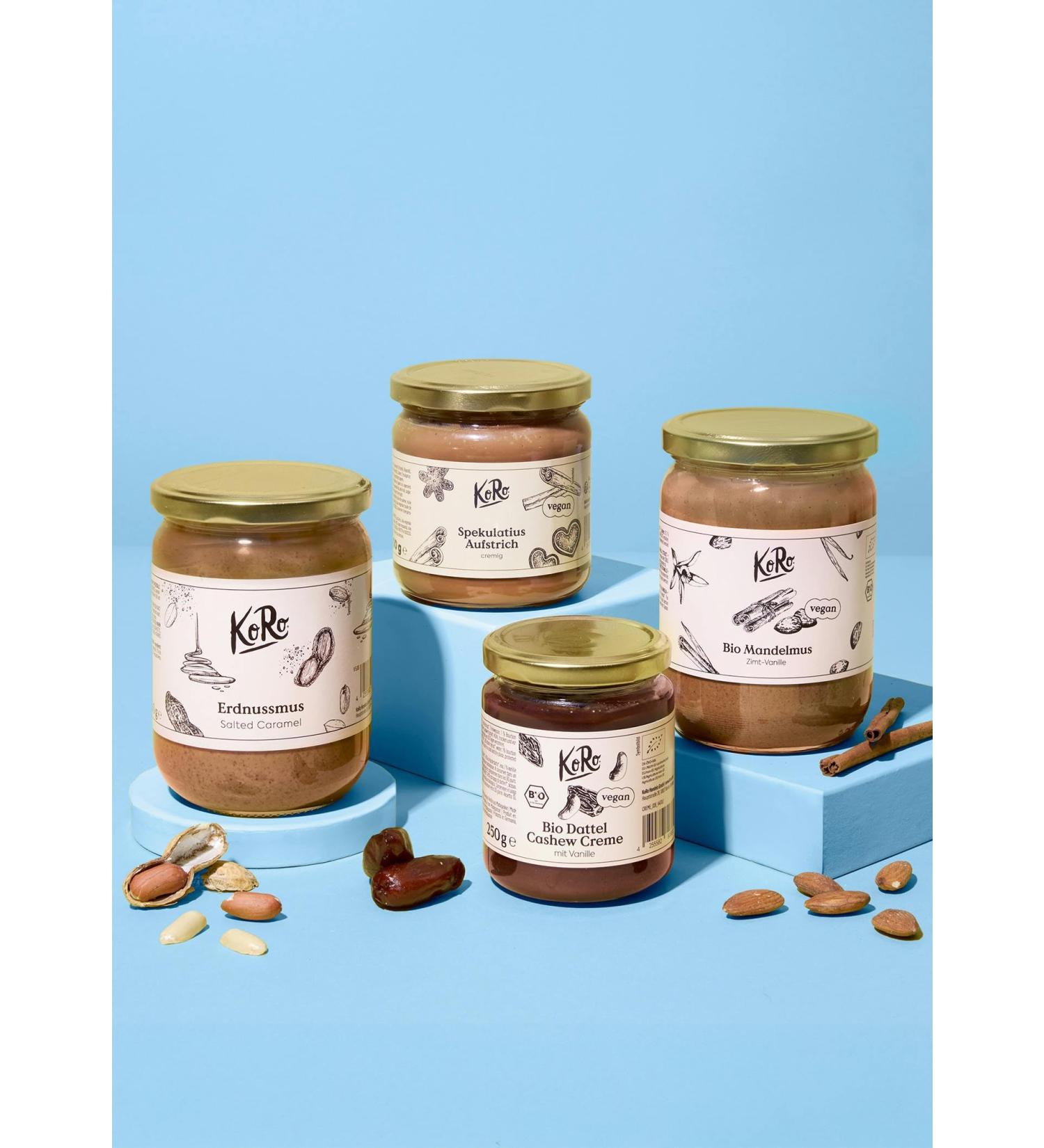 KoRo - S ße Cremes Probierset - Cozy Edition - Vier cremige Aufstriche - Vegan - Ideal zum Verschenken