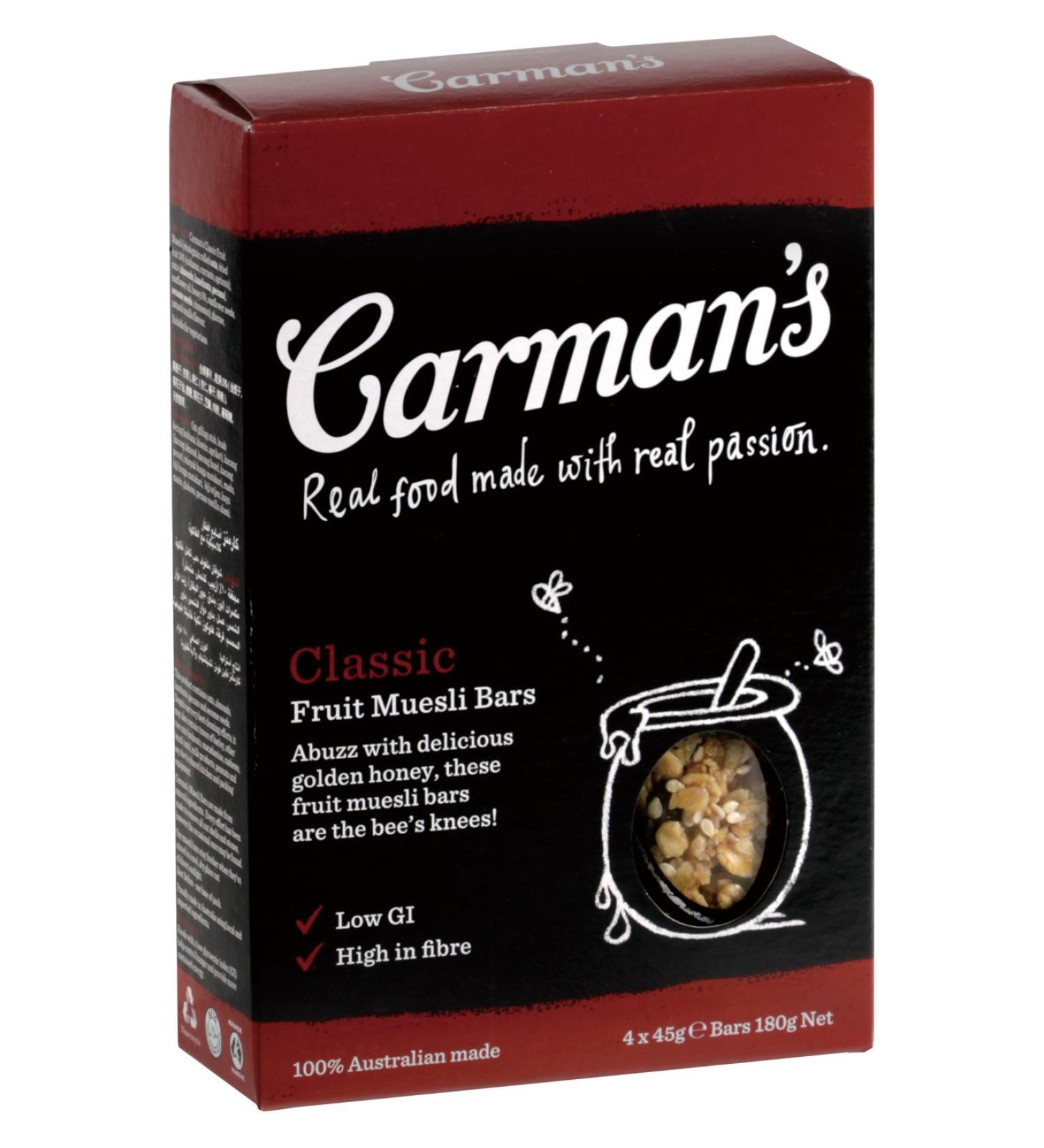 Carman's Classic Fruit Muesli Bar 180 g