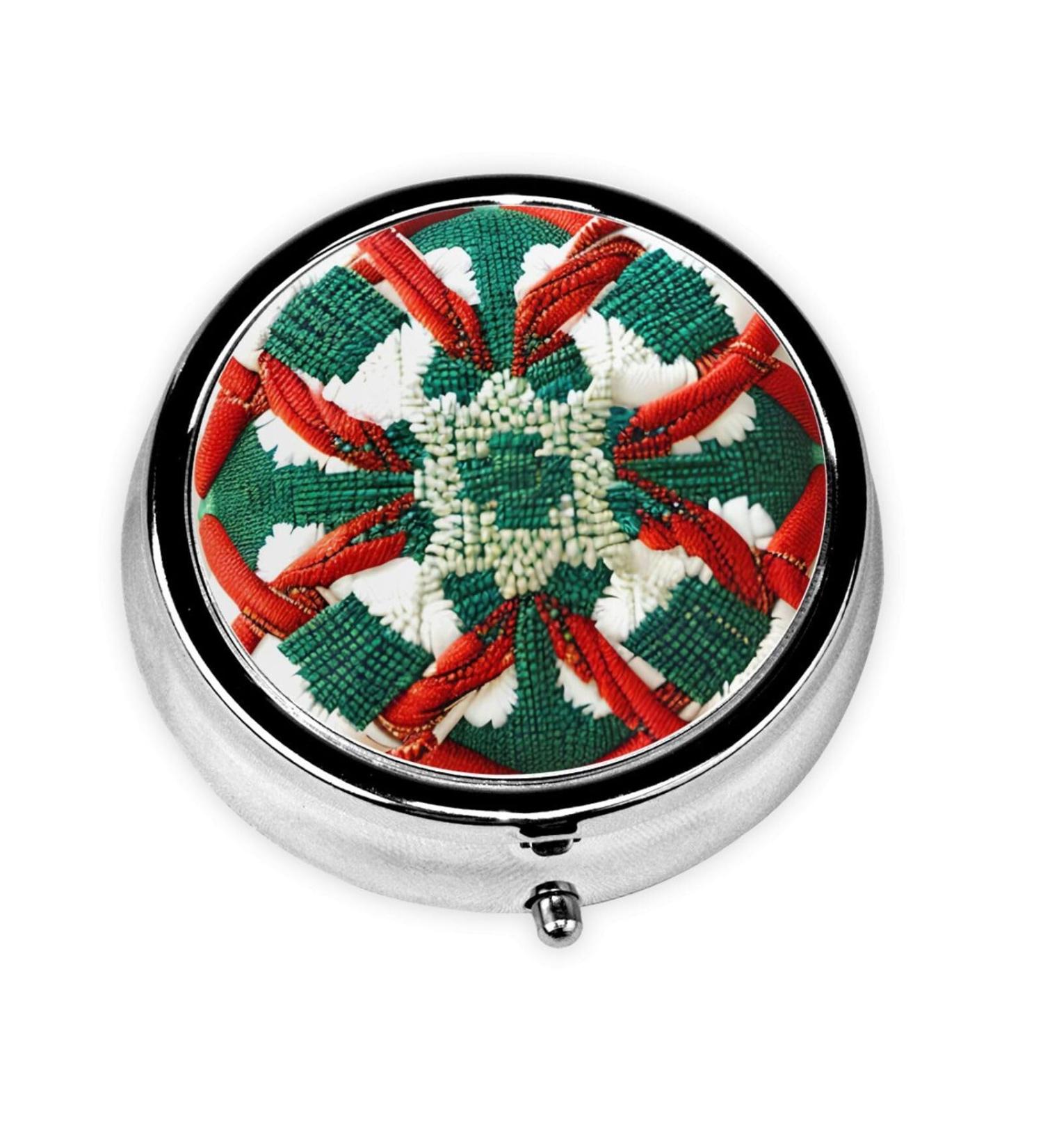 Buy Woolen Fabric Round Pill Box - 3 Compartment Travel Organizer for Pills | Portable & Stylish - Buy Online on GoSupps.com