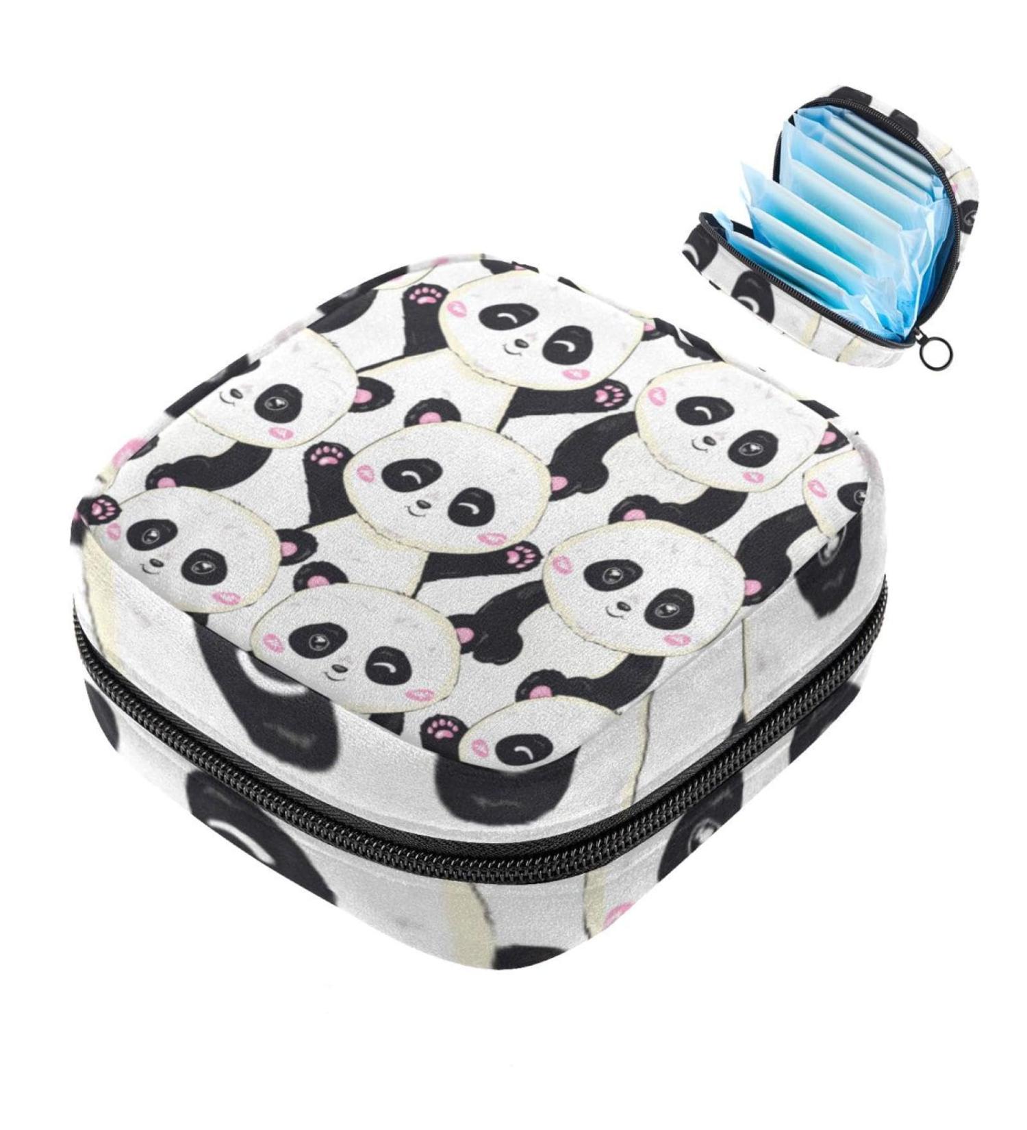 Shop Cute Panda Storage Bags for Women's Bandages & Menstrual Inserts - Portable Multicolored Design for School & Office - Buy Online on GoSupps.com