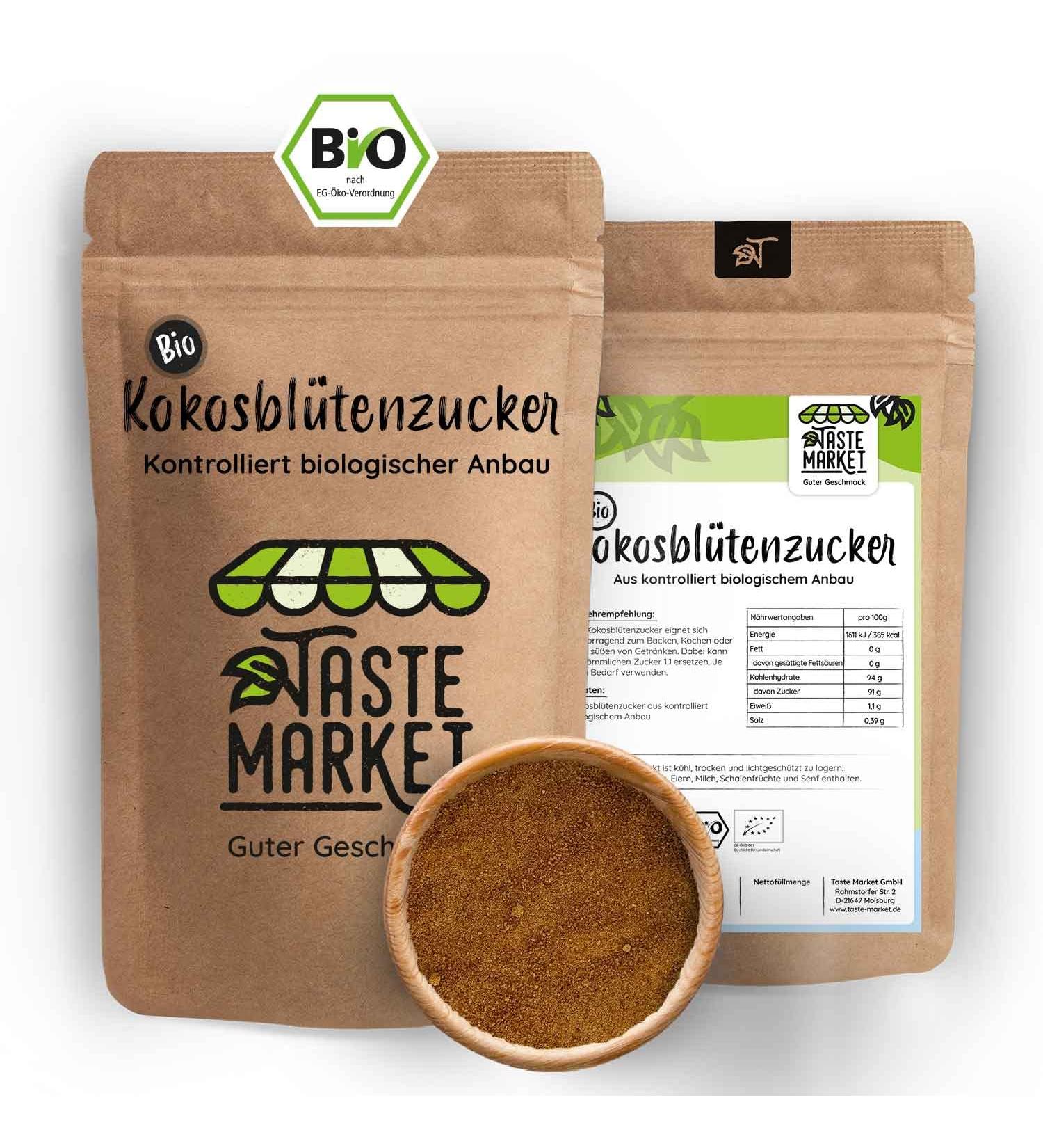 5 kg Organic Coconut Blossom Sugar | Natural Sugar Substitute from Controlled Organic Cultivation | Premium Coconut Blossoms - Buy Online on GoSupps.com