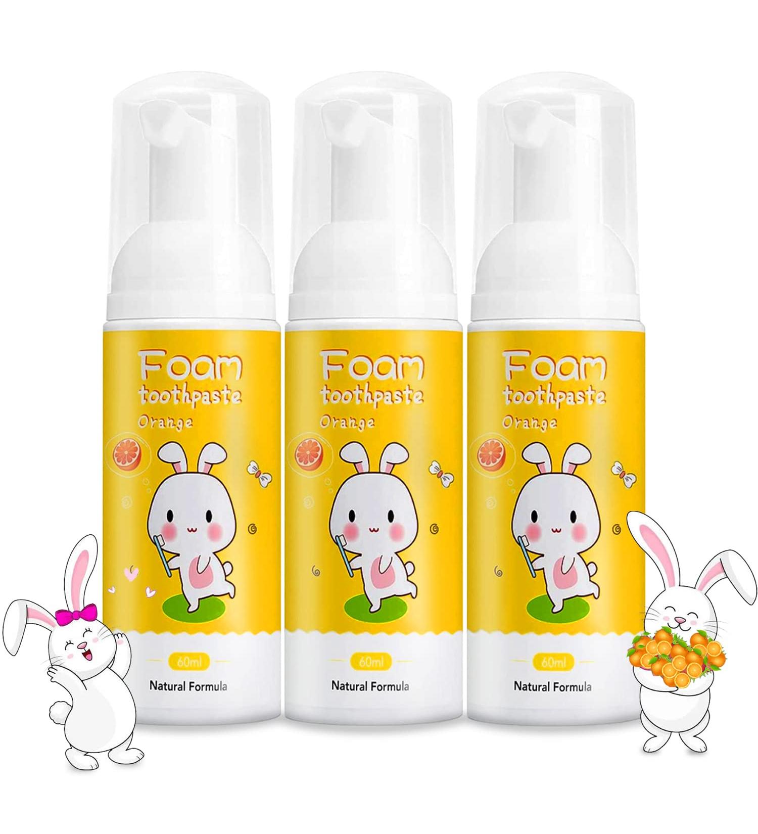 Kids Foam Toothpaste | Child-Friendly Edible Formula for Oral Health | Prevent Decay | Orange Flavor | 60ml 3-Pack - Buy Online on GoSupps.com