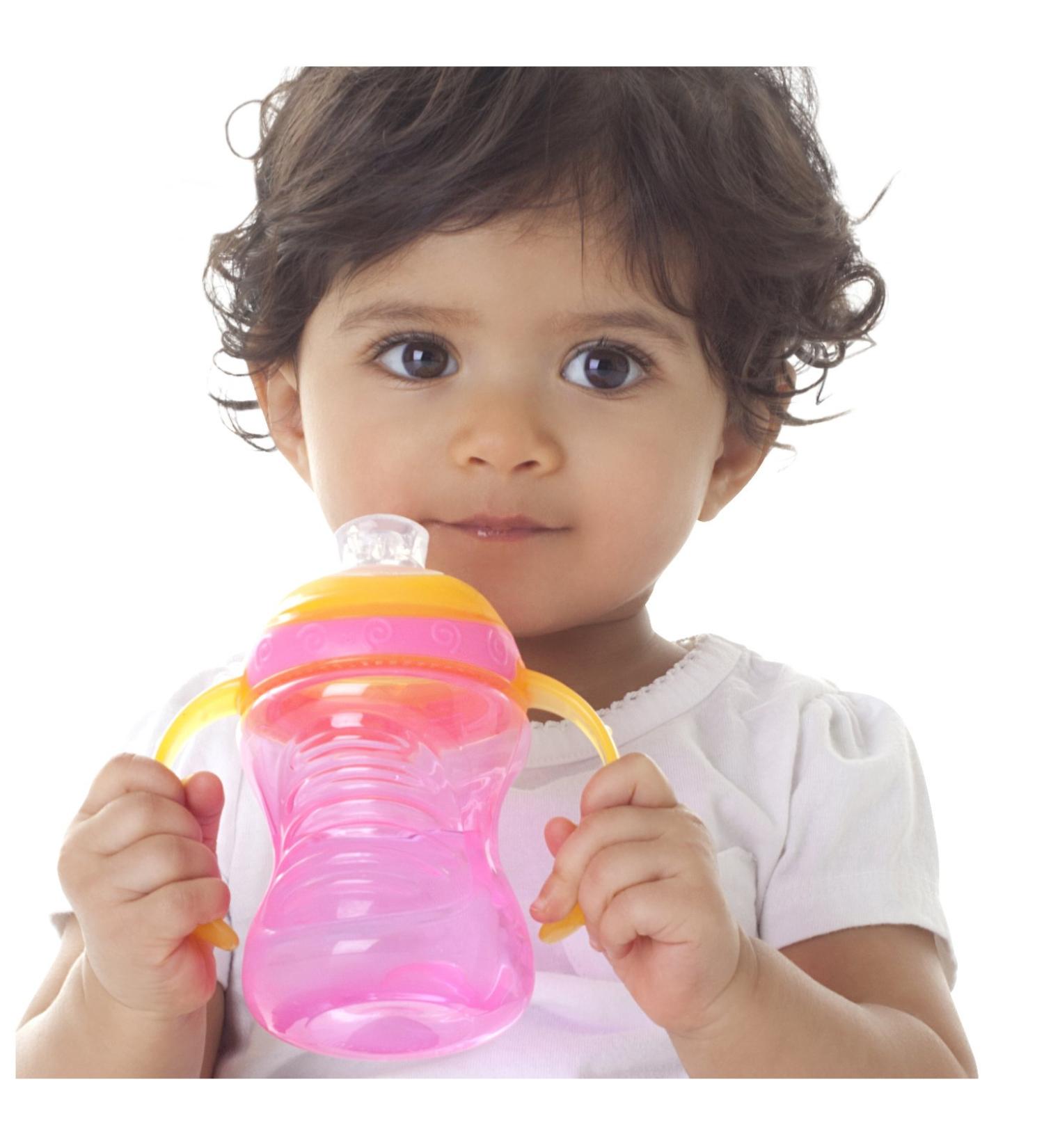 Nuby Two-Handle No-Spill Super Spout Grip N' Sip Cup  8 Ounce  Colors May Vary