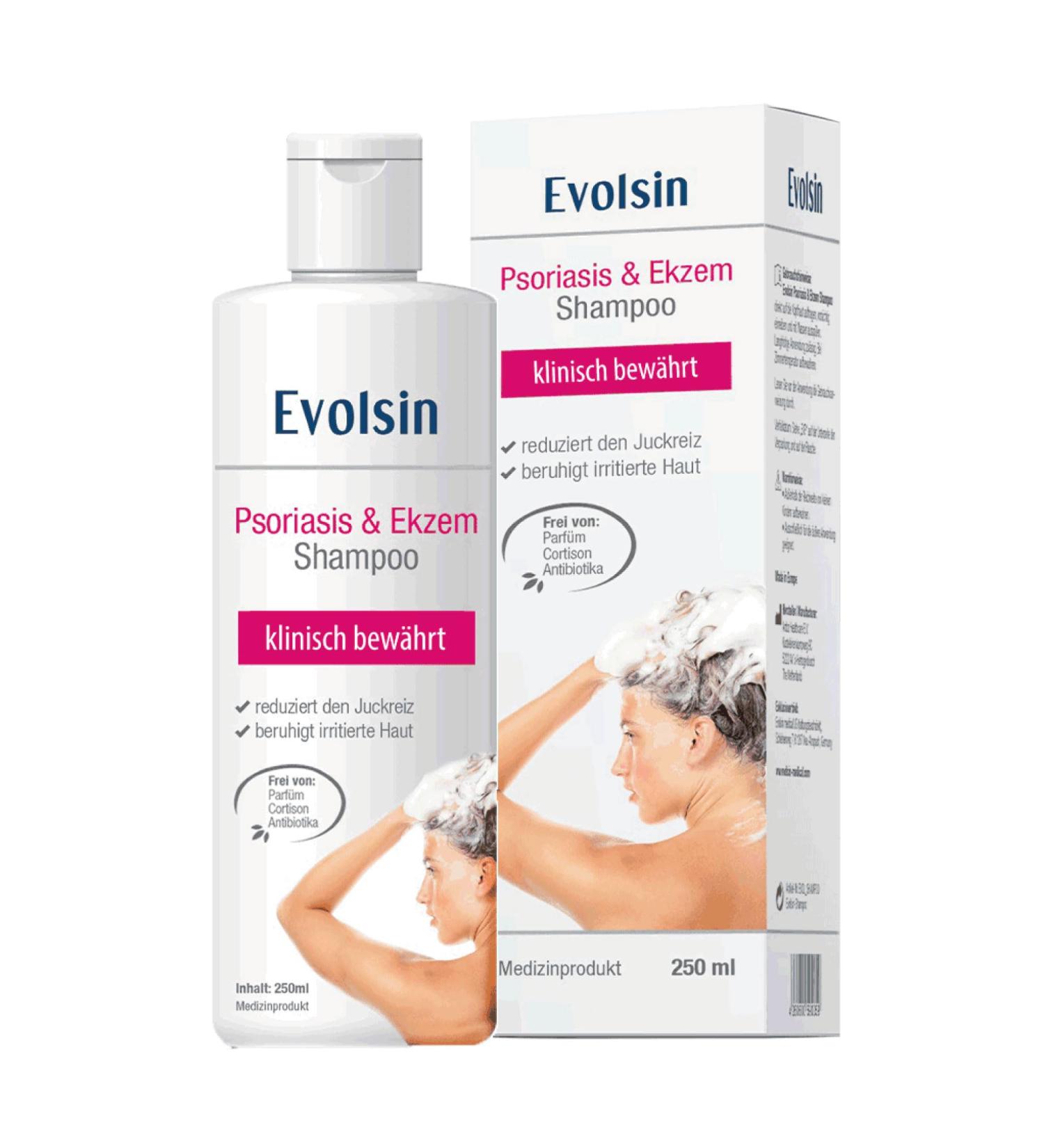 Evolsin Eczema & Psoriasis Shampoo | Cortisone-Free Treatment for Scalp & Body Neurodermatitis - Buy Online on GoSupps.com
