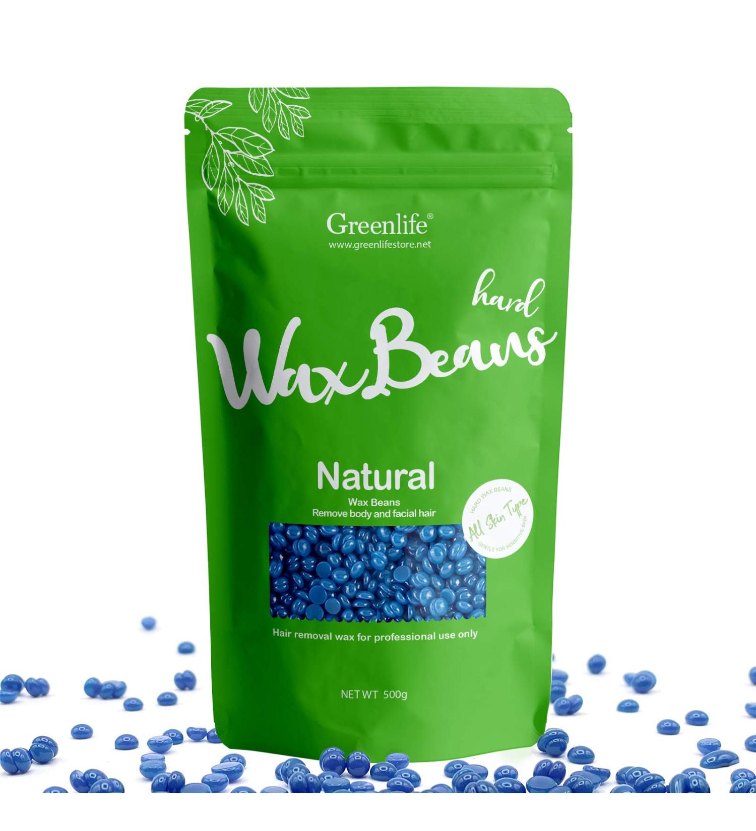 GreenLife 17.6oz/1.10lb/500g Hard Wax Beads Hard Wax Beans Hair Removal Painless Waxing Bean Home wax Kit for Facial Legs Arms Body Bikini Brazilian Pearl Depilatory Hot Waxs for Women and Men (Chamomile) - Buy Online on GoSupps.com