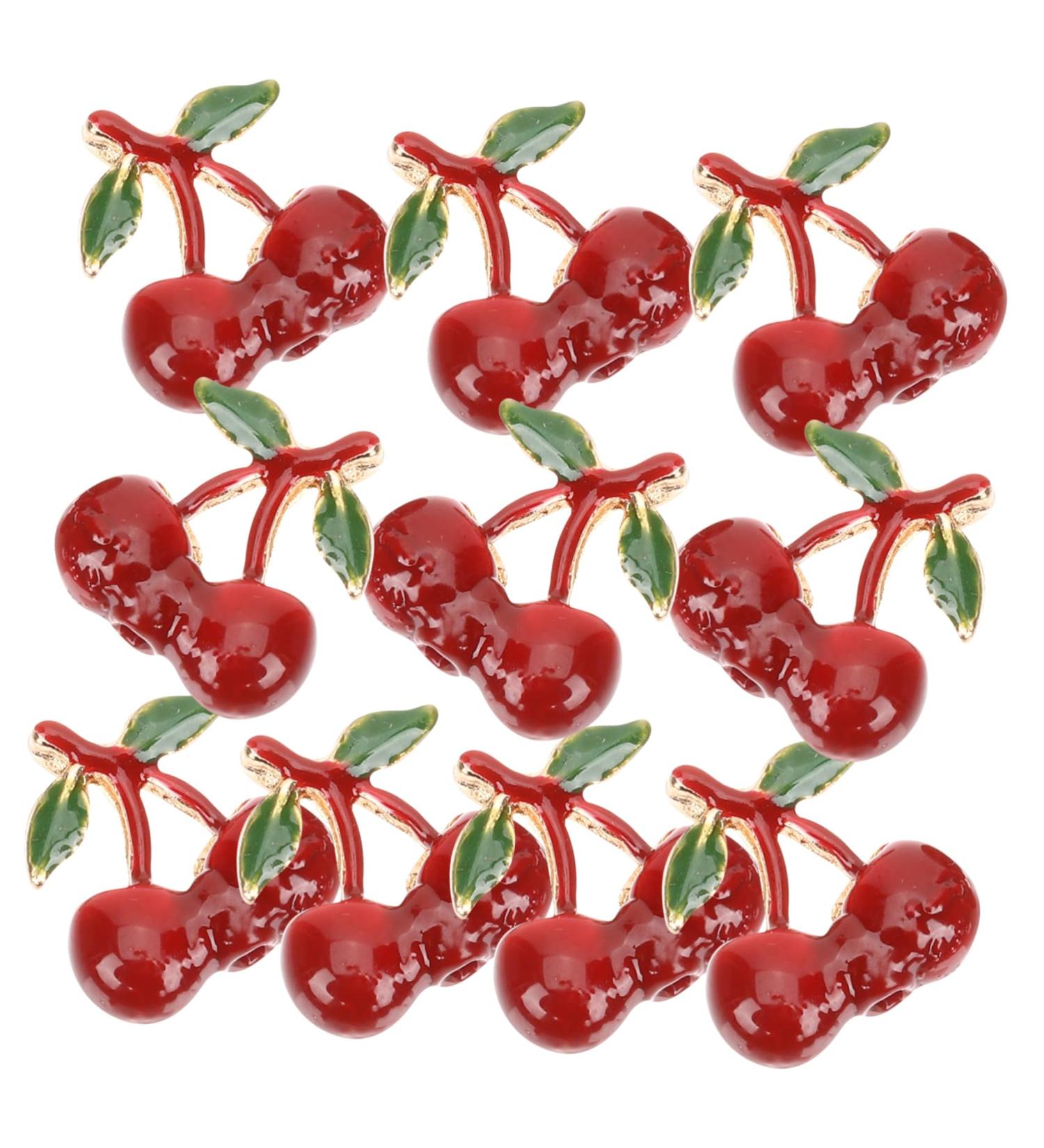 NUOBESTY 10pcs Fruit Drop Oil Pendant Fashion Necklace Cherry Charms Miniture Decoration Water Bottle Accessories Fruit Charms Diy Supplies Charms for Diy Craft Jewlery Metal Jewelry Alloy - Buy Online on GoSupps.com