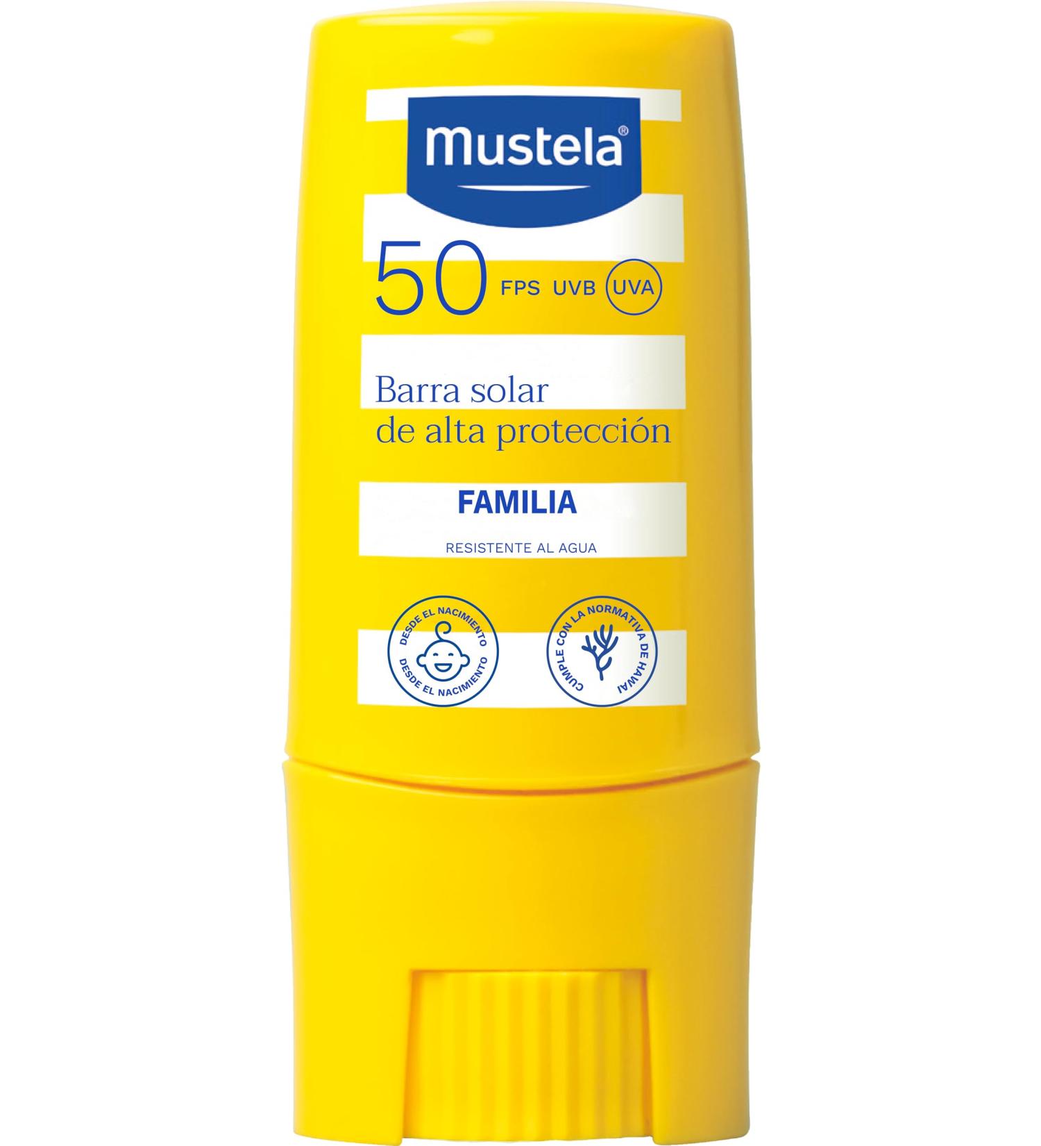Mustela High Protection Sun Stick SPF50 Family 10ml, Yellow