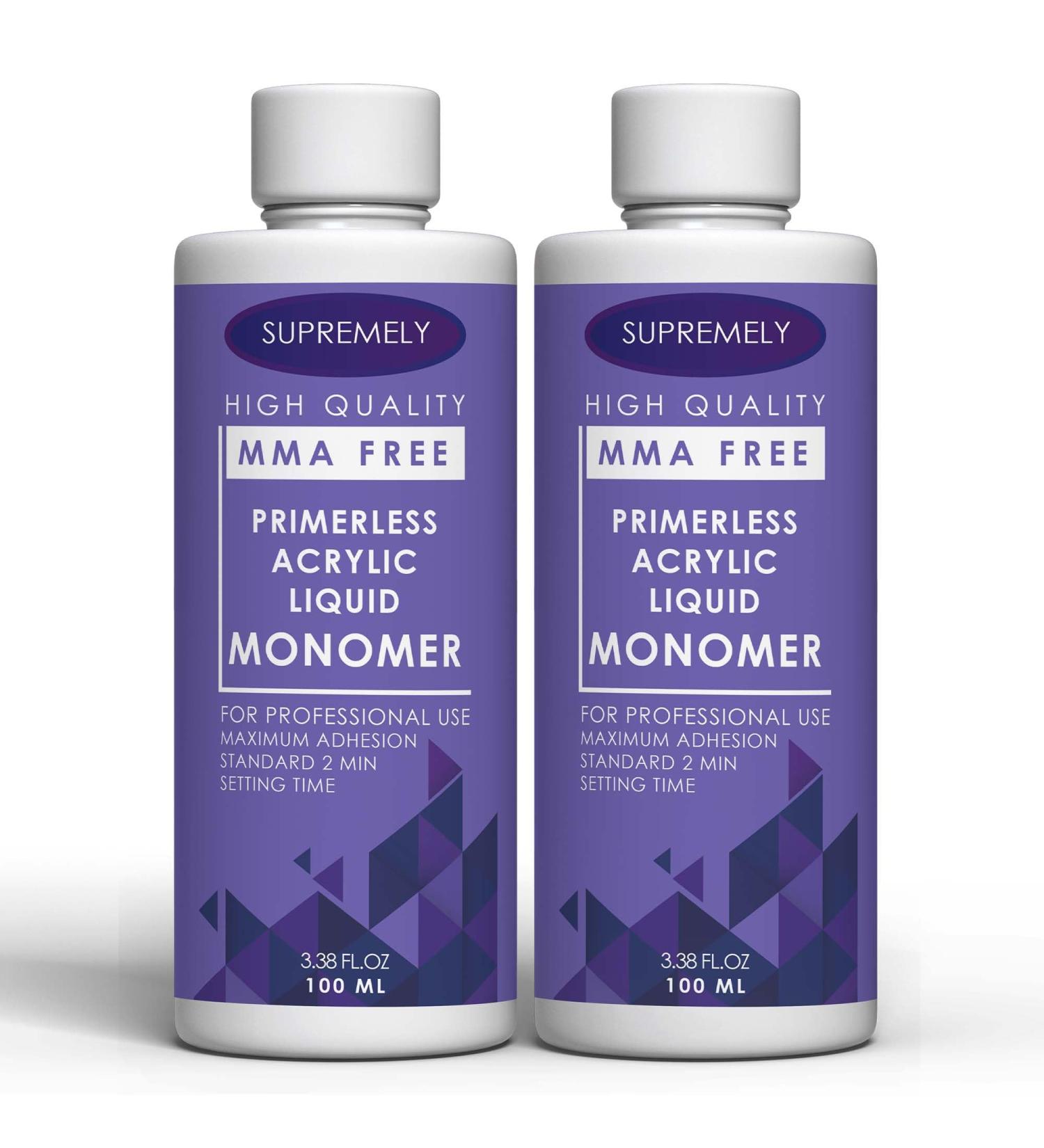 2 Pack of 100ML Acrylic Liquid Monomer for Acrylic Nail Extension MMA Free Non-Yellowing Formula Sculpting Maximum Strength Medium Setting Time - Buy Online on GoSupps.com