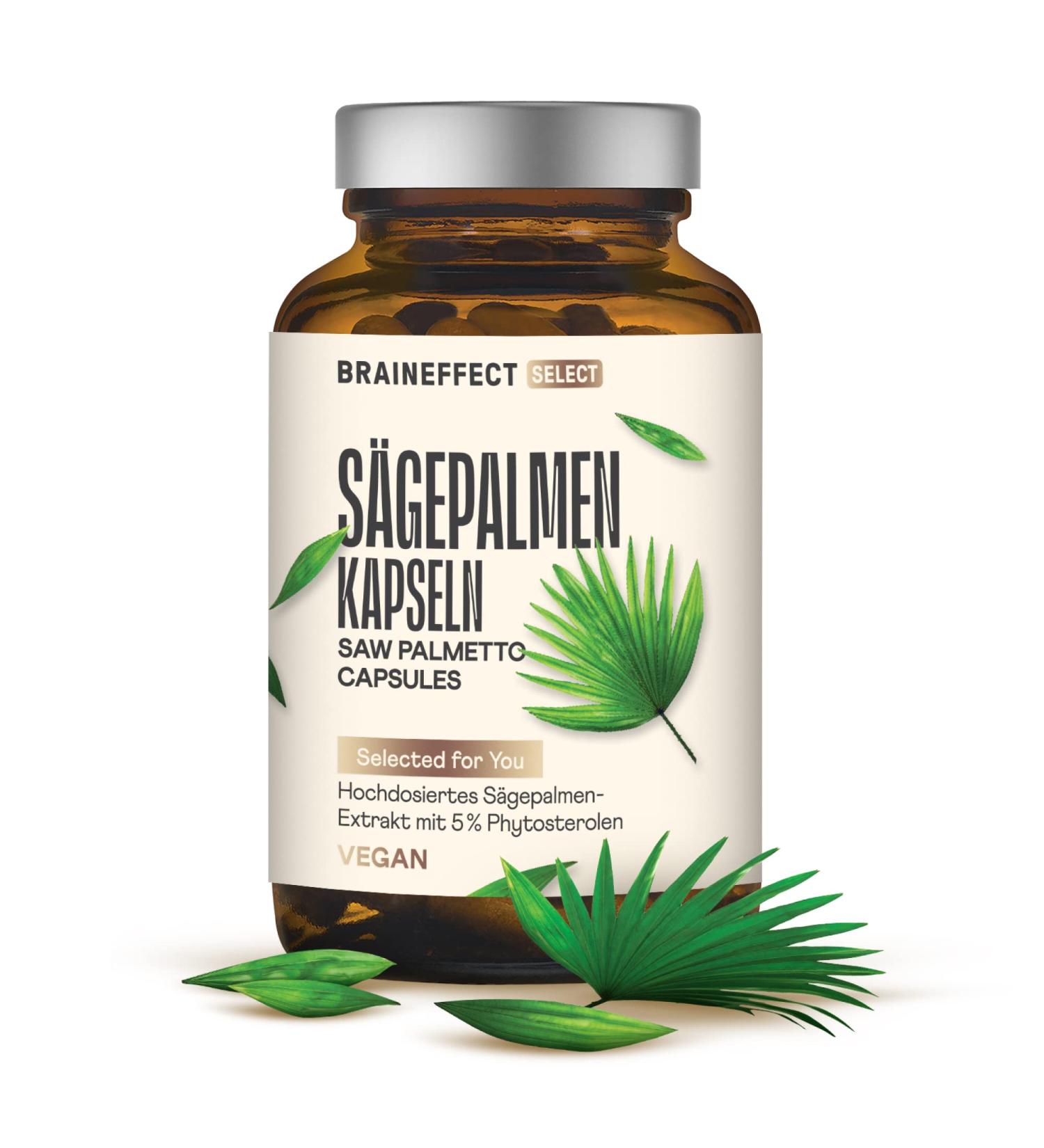 Buy Braineffect Saw Palmetto Extract 280mg - 180 Vegan Capsules No Magnesium Stearate German Quality 5% Phytosterols | High-Dose Saw Palmetto - Buy Online on GoSupps.com