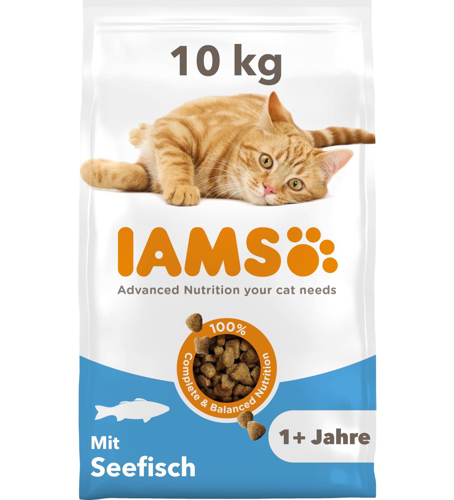 IAMS Dry Cat Food with Fish - 10kg for Cats Aged 1-6 Years | Premium Sea Fish Formula International Shipping Available - Buy Online on GoSupps.com