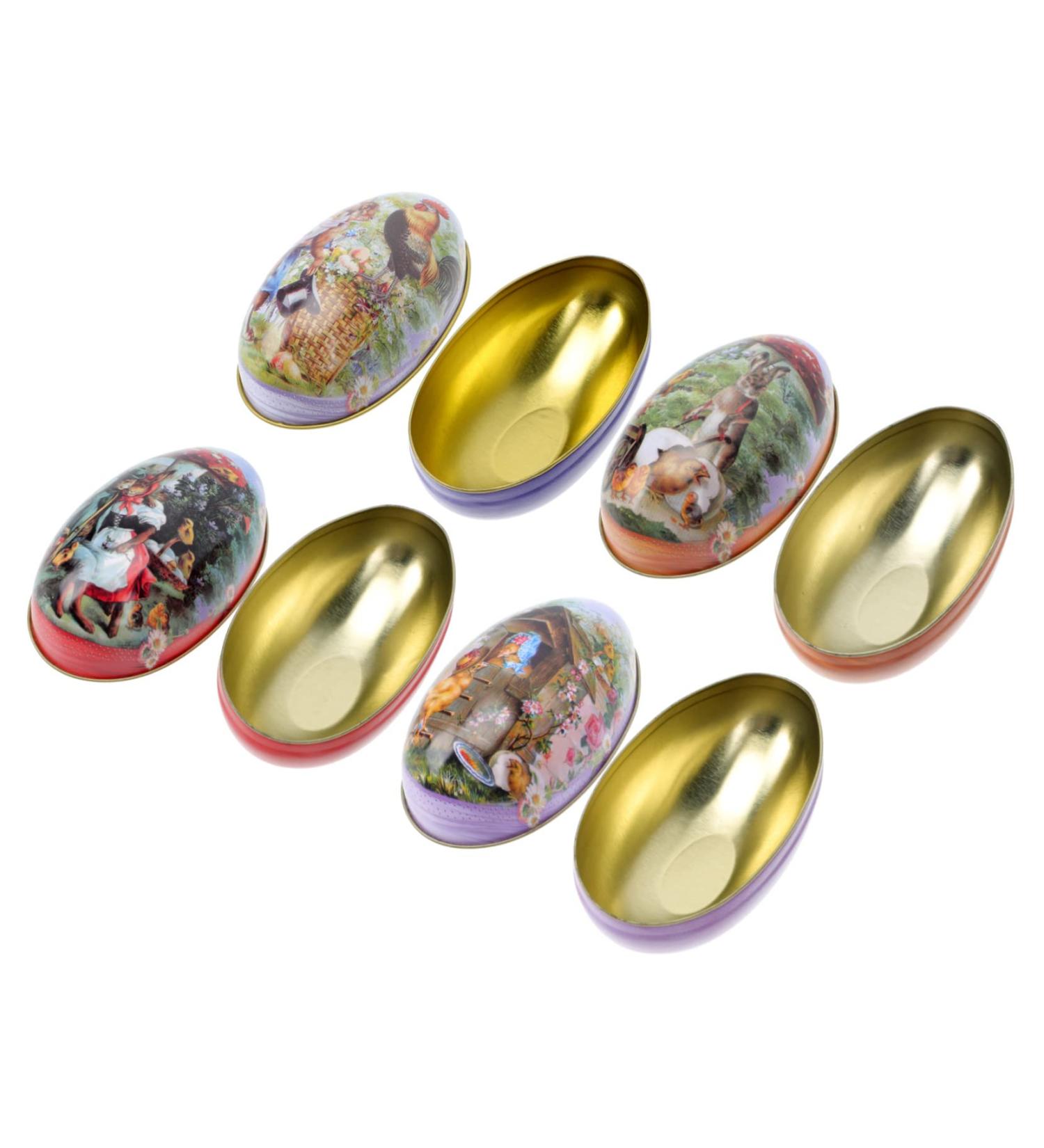 VILLCASE 4pcs Box Easter Egg Candy Box Dinning Table Decor Easter Tin Festival Candy Case Cartoon Tea 11.5x7cm As Shown - Buy Online on GoSupps.com