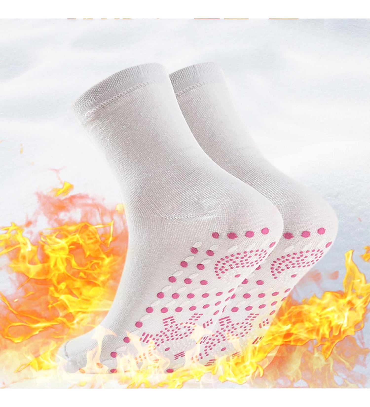 AZXY Self-Heating Cotton Socks | Warm & Cold-Resistant | Massage Function | White - Buy Online on GoSupps.com