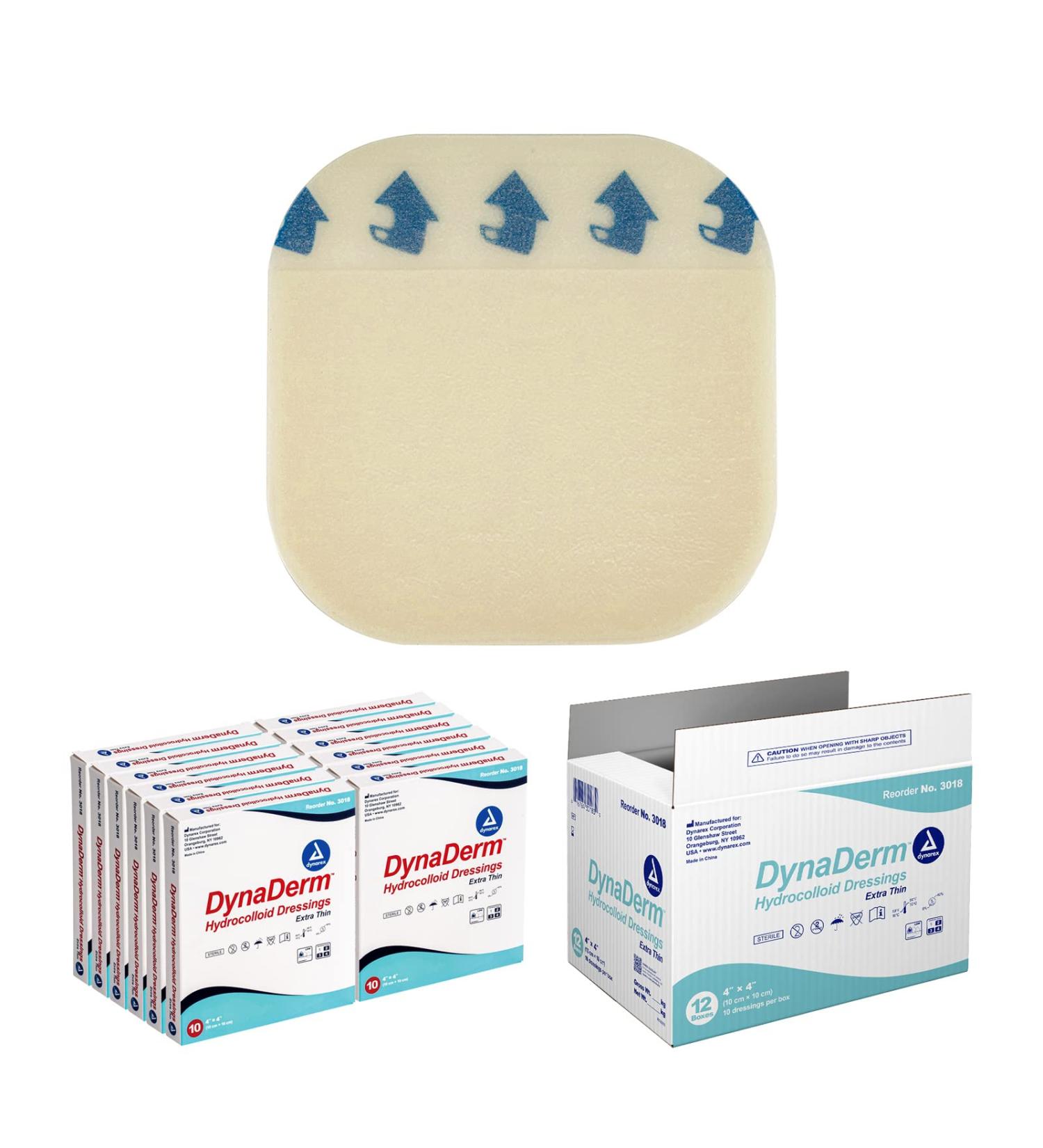 Dynarex-3018 Hydrocolloid Dressing 4x4 Extra Thin - Pack of 12/10/Cs - Buy Online on GoSupps.com