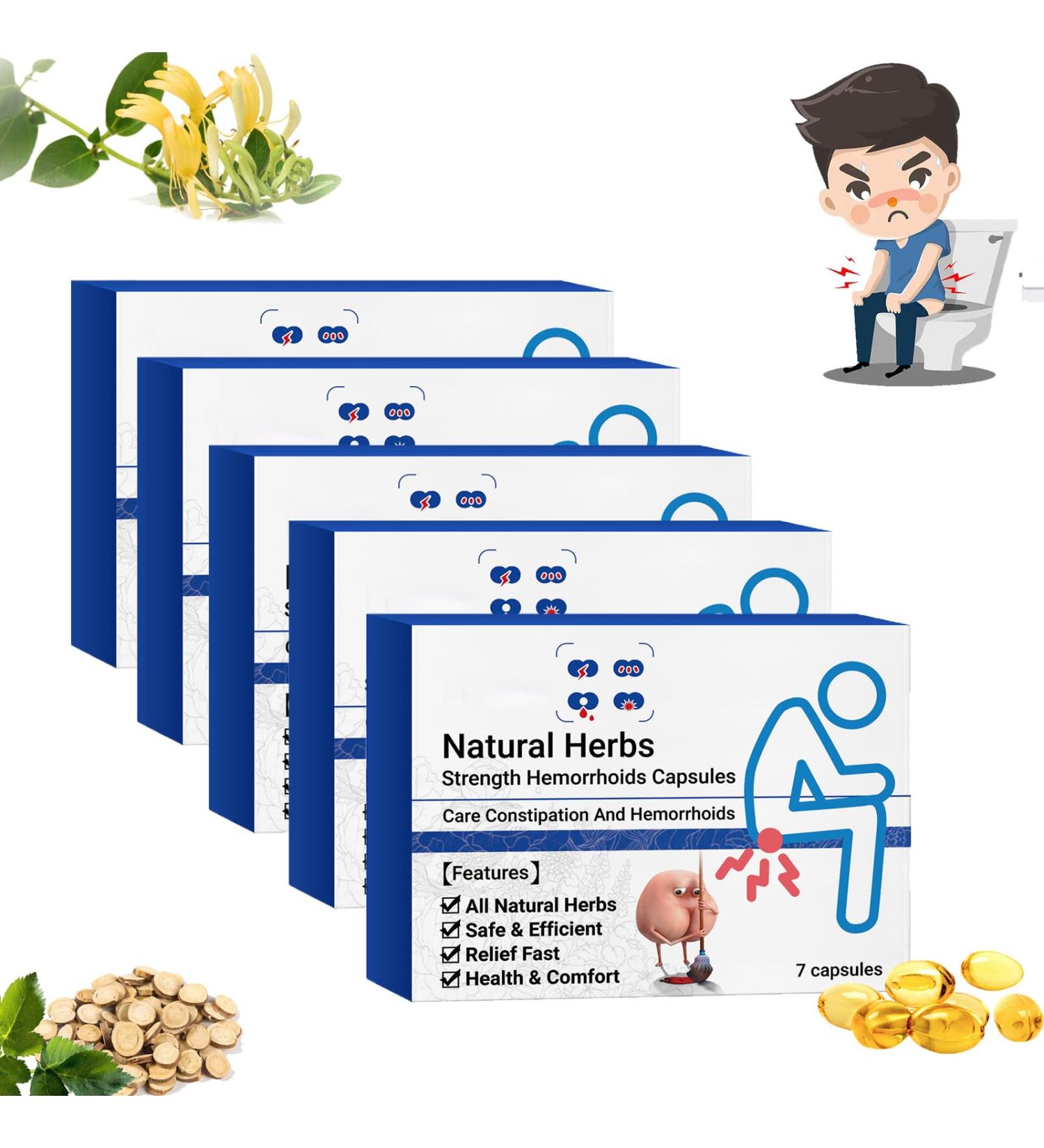 Heca Natural Herbal Hemorrhoid Capsules - 5pcs | Hemorrhoid Relief Treatment Suppositories for Hemeroide Relief, Helps Relieve Discomfort - Buy Online on GoSupps.com