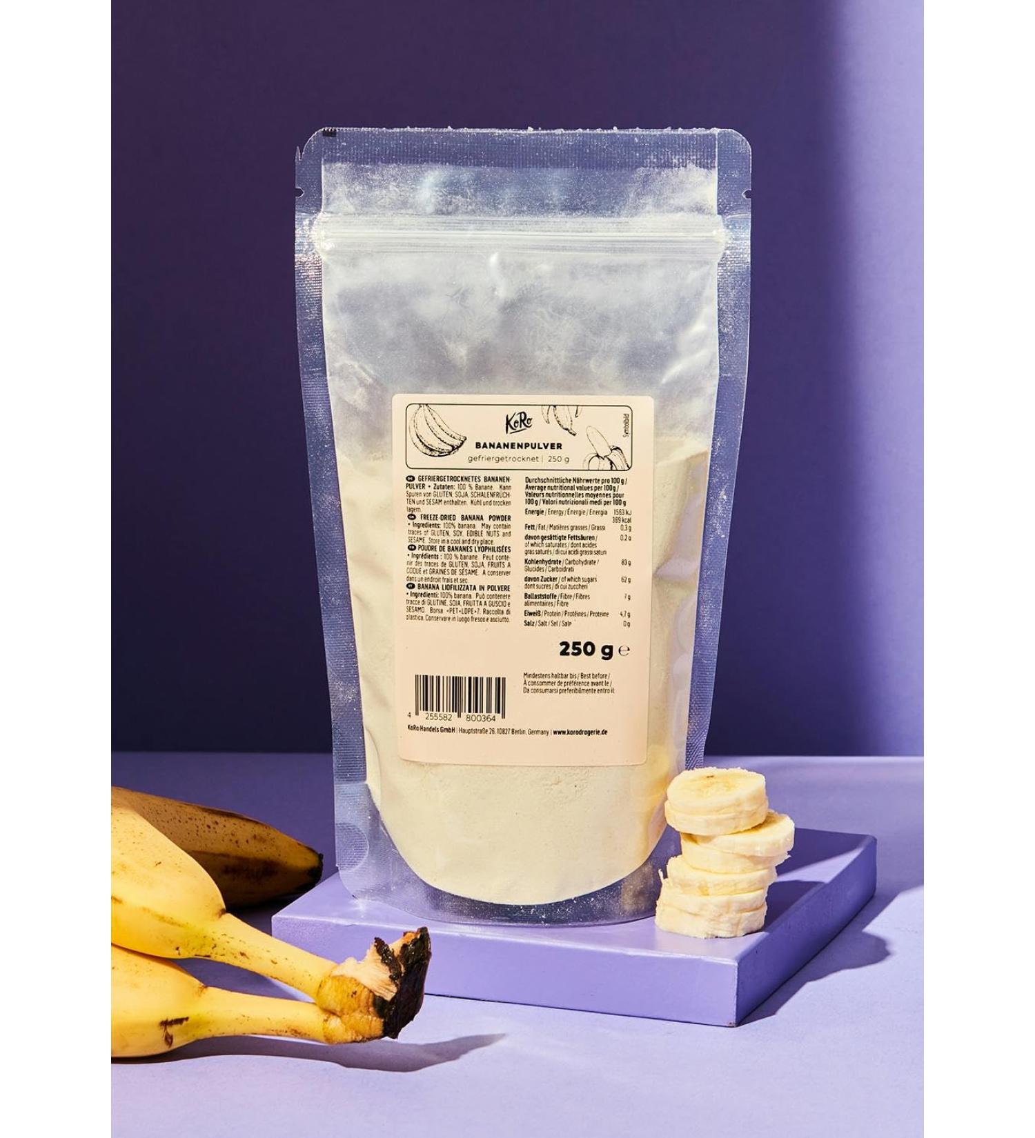 KoRo - Freeze-dried banana powder - 100% banana - Vegan & lactose-free - 250 g - Buy Online on GoSupps.com