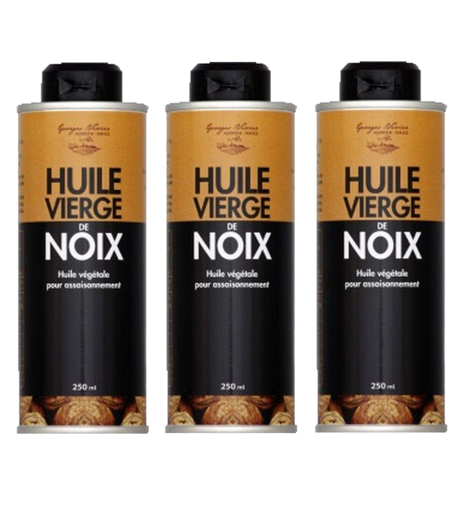Set of 3 x Virgin Walnut Oil – Georges Nivier – Auvergne – Bottle 250 ml