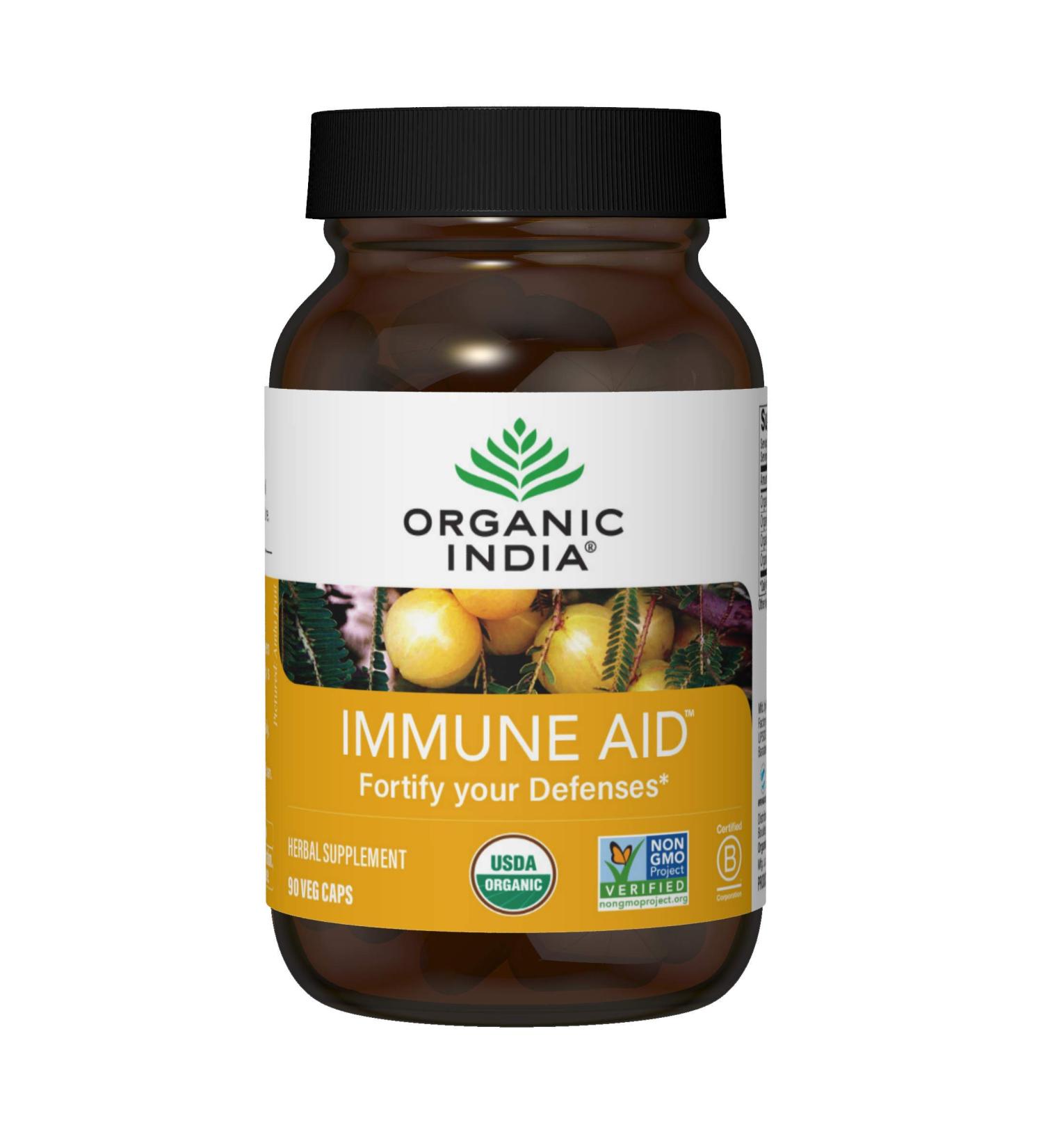 Organic India Immune Aid - 90 Veg Caps for Fortified Defense - Buy Online on GoSupps.com