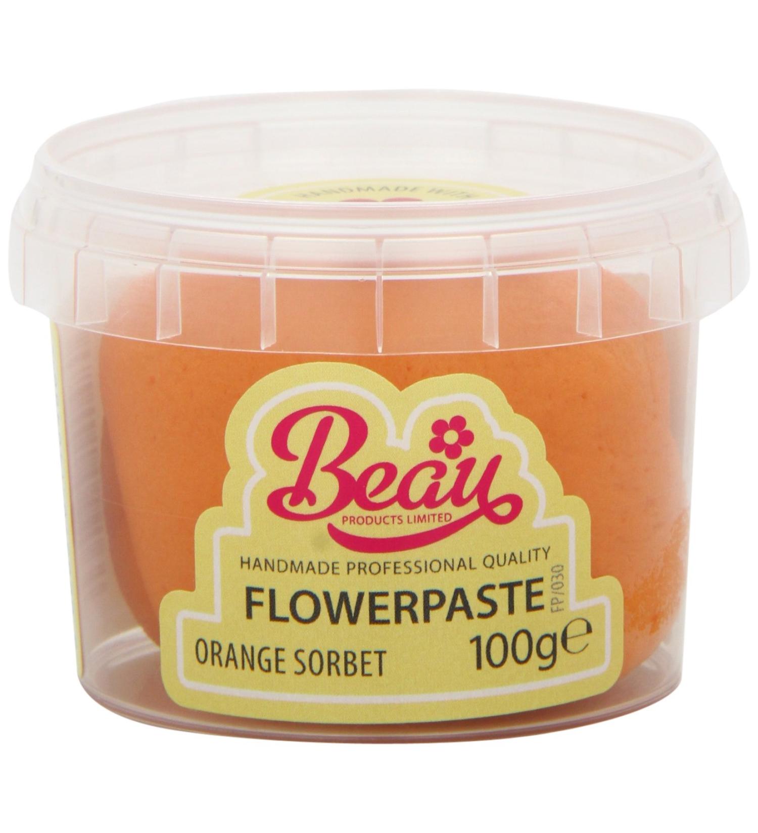 Beau Products Orange Flowerpaste Icing 100g - Orange Sorbet | Buy Online - Buy Online on GoSupps.com