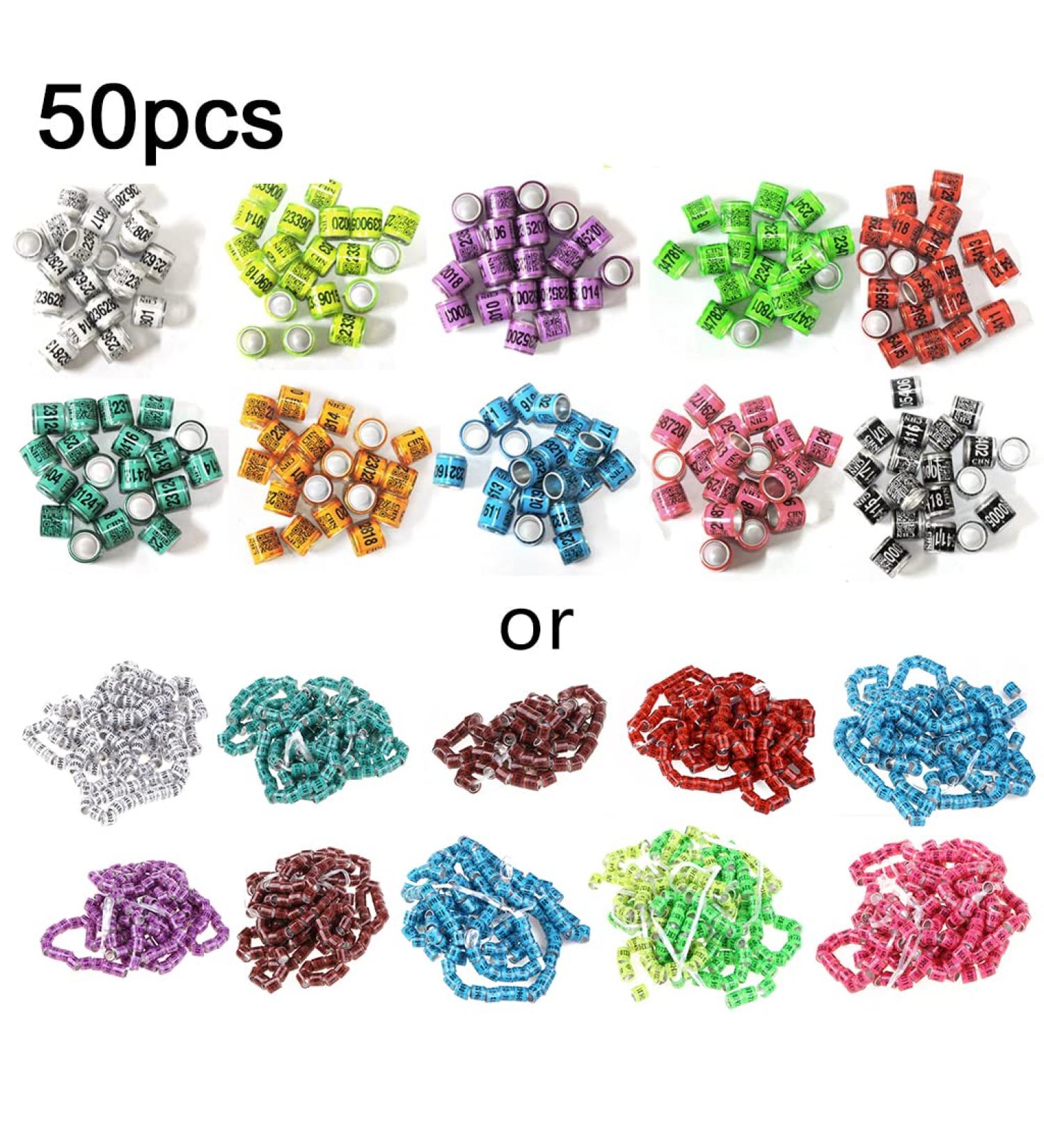 Christol Pigeon Feet 50 Pieces | Colorful T rkiye Leg Tapes for Birds | 8mm Poultry Plastic Clips - Buy Online on GoSupps.com