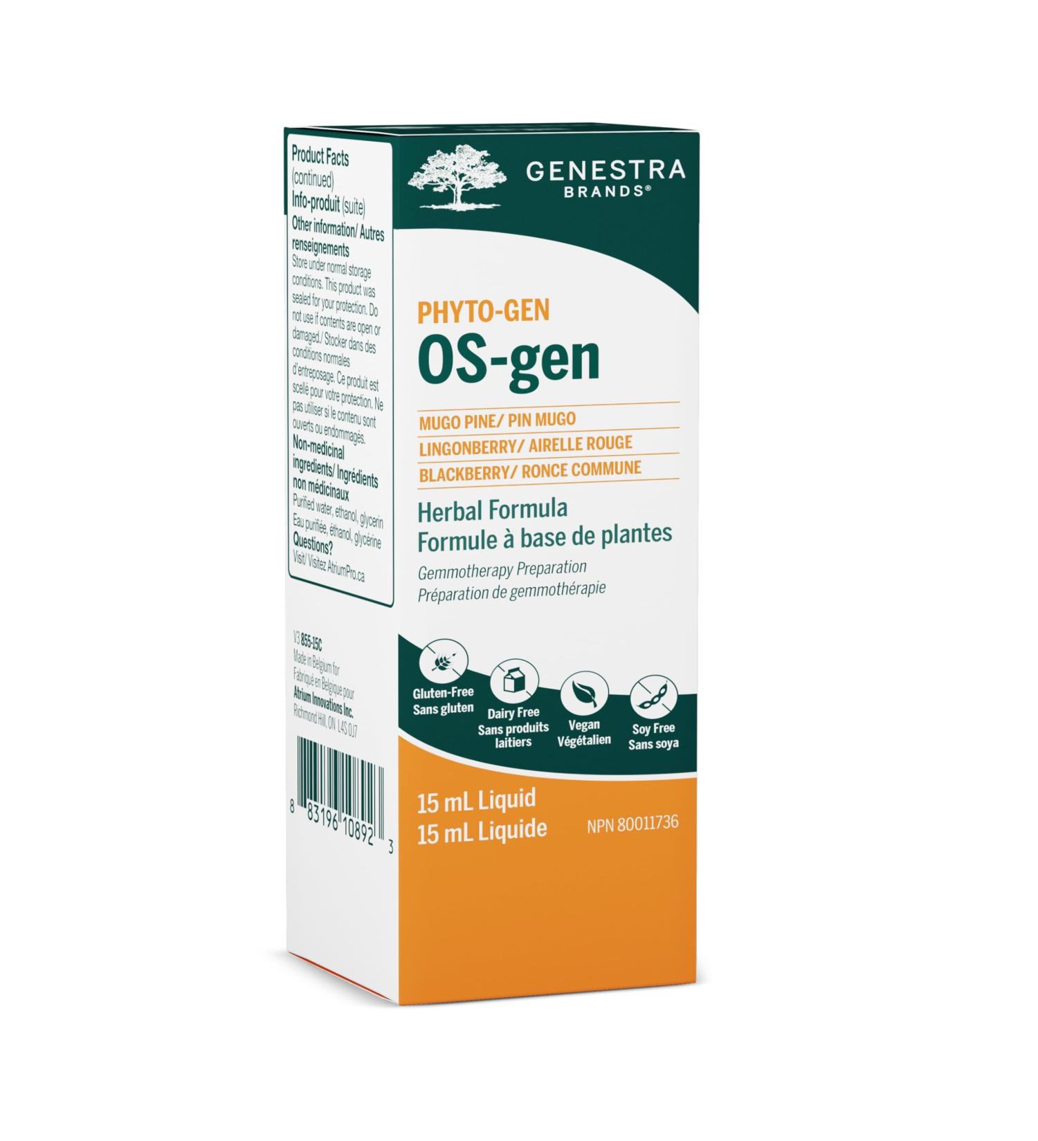 Genestra Brands - Osteo-gen - Mugo Pine Lingonberry and Blackberry Herbal Supplement - 15 ml Liquid - Buy Online on GoSupps.com