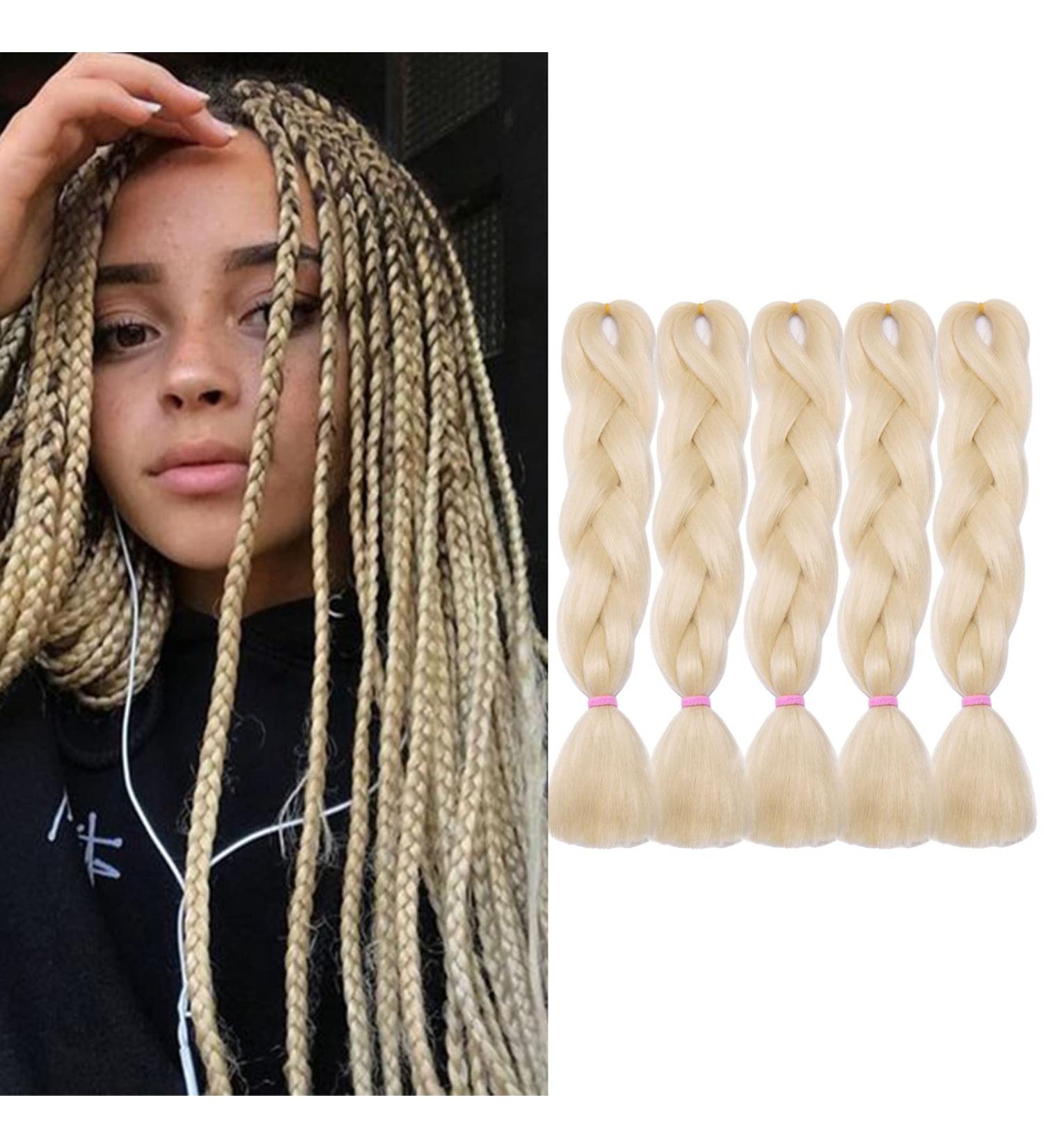 Tess Braids Extensions - 60 cm Jumbo Kanecalon Hair 5 Pack Light Blonde #613 for Box Braids - Buy Online on GoSupps.com