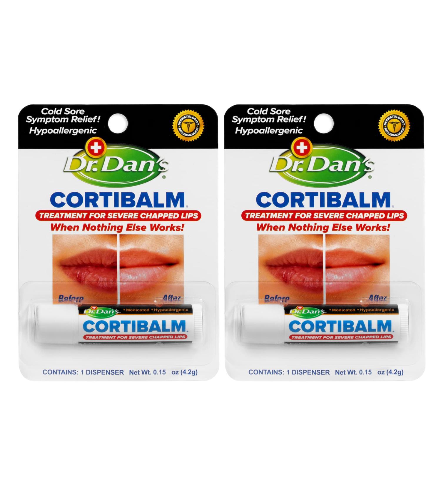 Dr. Dan's Cortibalm- 2 Pack- for Severe Chapped Lips and Cold Sore Relief - Buy Online on GoSupps.com