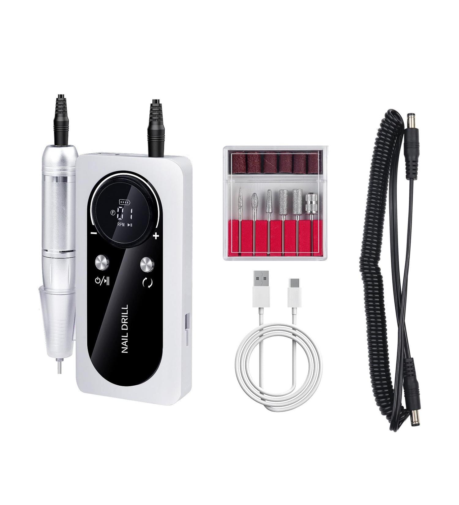 FEIlei Portable Electric Nail Drill Rechargeable 45000 RPM Manicure Pedicure Set for Home Nail Care - Buy Online on GoSupps.com
