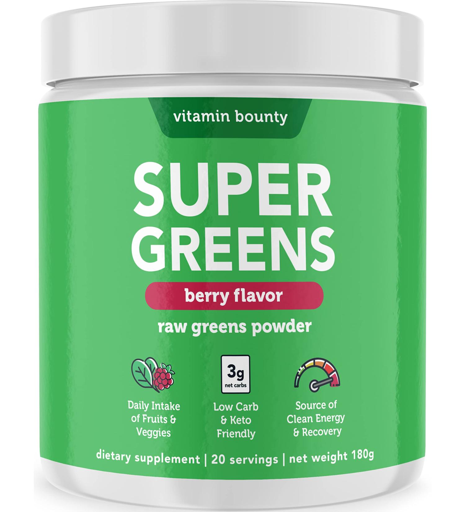 Vitamin Bounty Keto Greens - Berry Flavor  20 Servings | Ideal for Low-Carb Diets - Buy Online on GoSupps.com