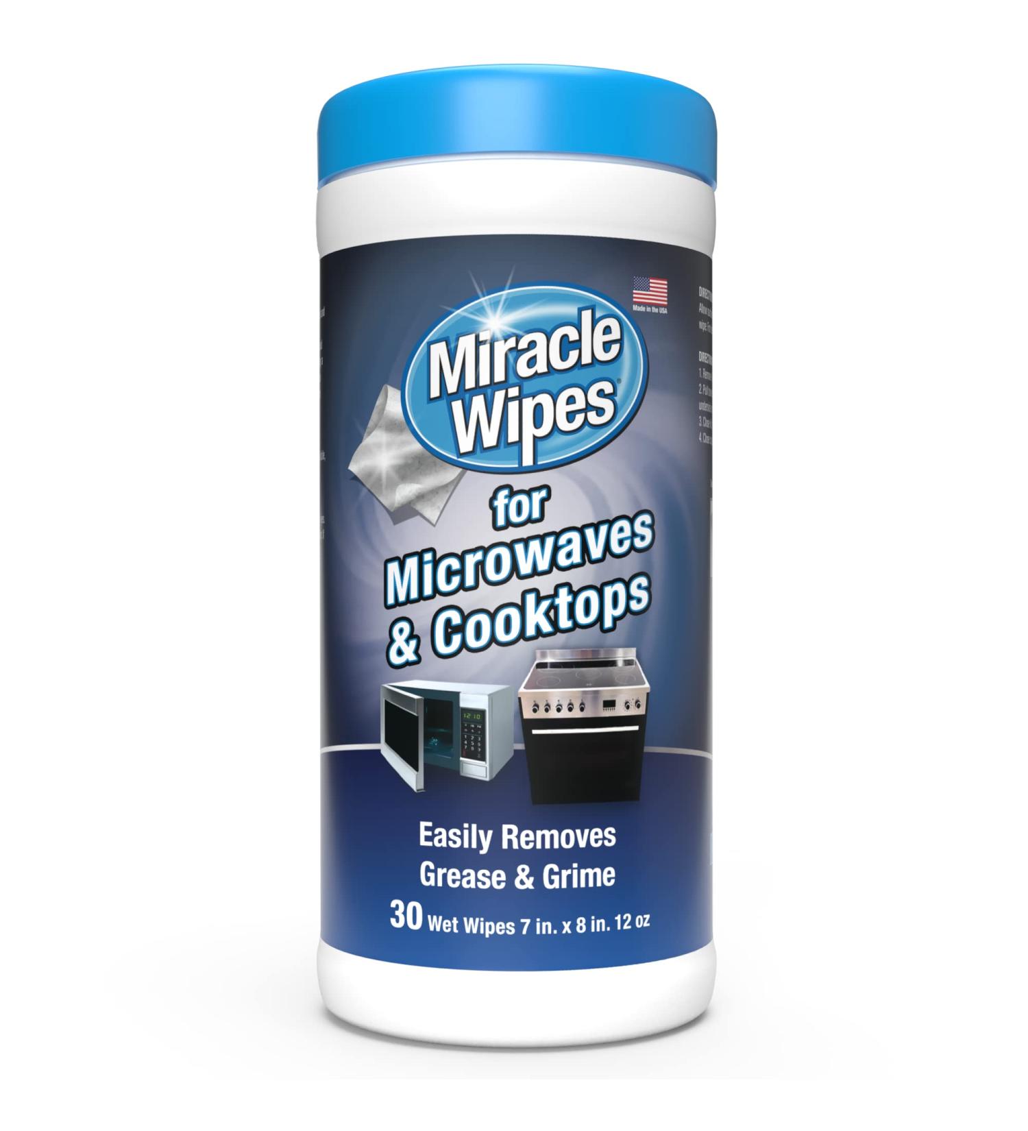 MiracleWipes for Microwaves and Cooktops - 30 Count | Removes Food and Grime Buildup | Safe Stove Top Cleaner | Ideal for Home and Kitchen - Buy Online on GoSupps.com