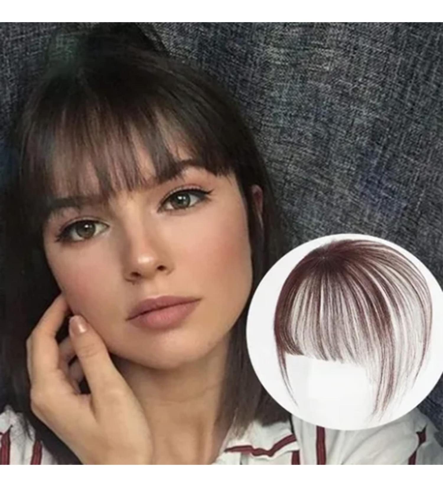 ANGGREK 9.1in Air Bangs Hair Clip Dark Brown Clip in Bangs for Refine Facial Contour Real Human Hair Bangs for Women - Buy Online on GoSupps.com