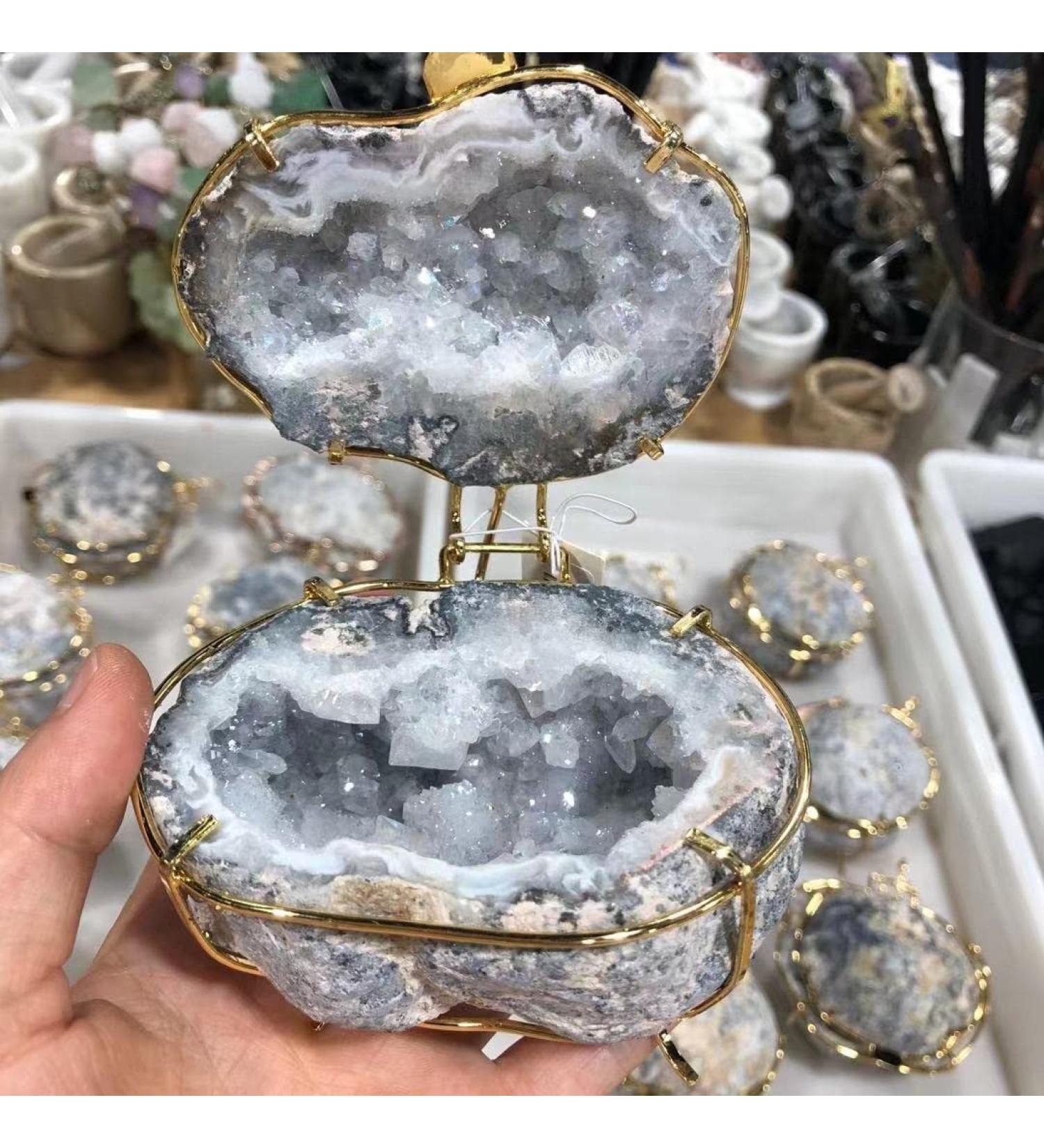 Natural Crystal 1PC 560-600G 1pcs Natural Stones Agate Cluster Quartz Jewelry Box Necklace Ring Storage Box Crystals Box Natural Stone (Size : 1PC) - Buy Online on GoSupps.com