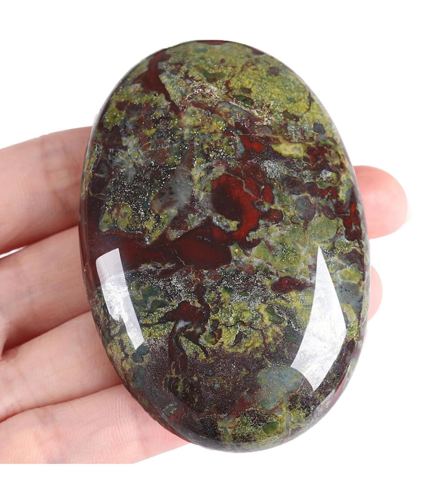 Buy XIANNVXI 2.4 Large Crystals Bloodstone Worry Stones | Natural Polished Oval Palm Healing Energy Stone - Fast International Shipping - Buy Online on GoSupps.com