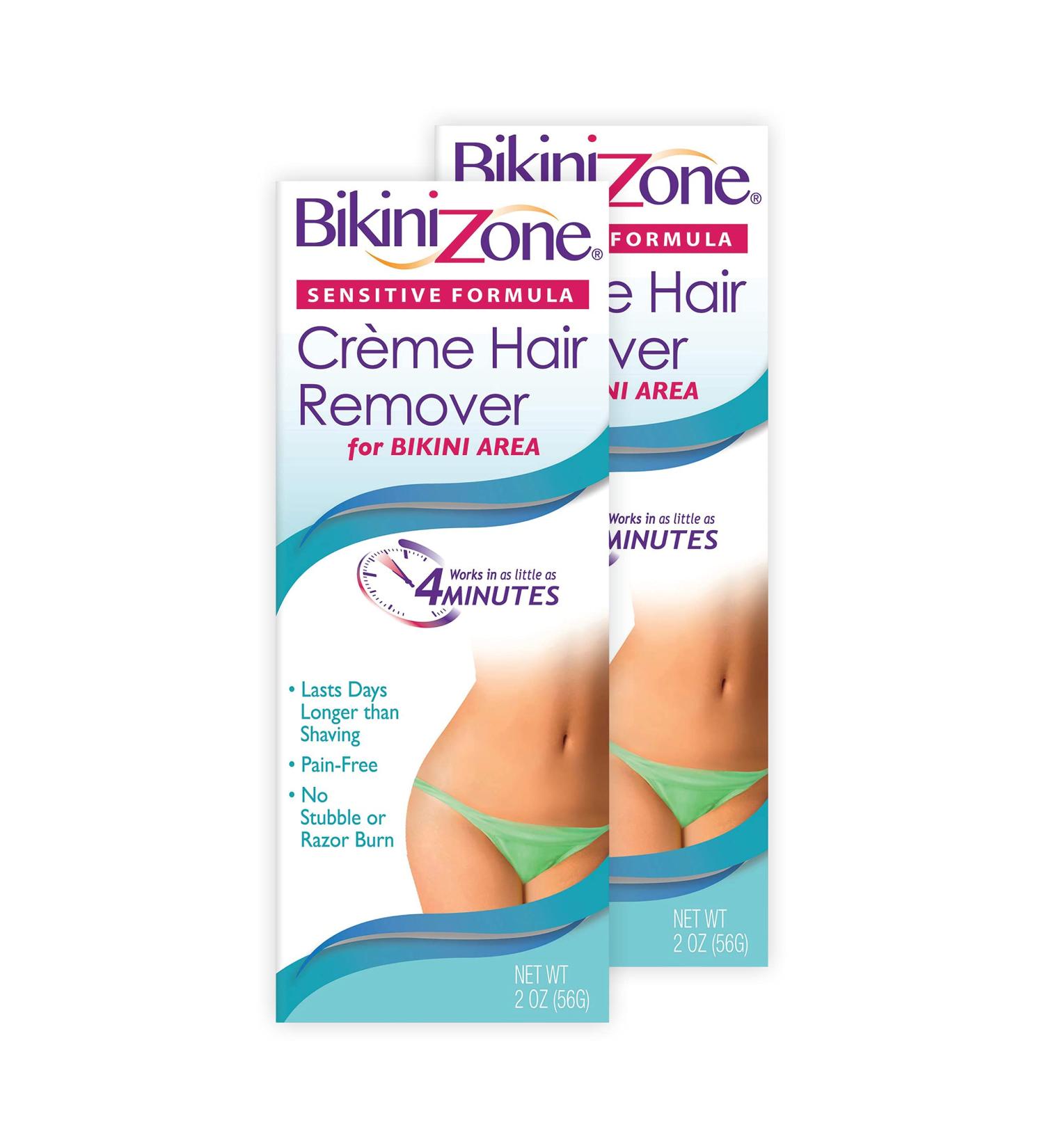 Sensitive Skin Bikini Zone Hair Remover - Pain-Free Instant Hair Removal - Aloe, Chamomile, and Green Tea - 2oz, Pack of 2 - Buy Online on GoSupps.com