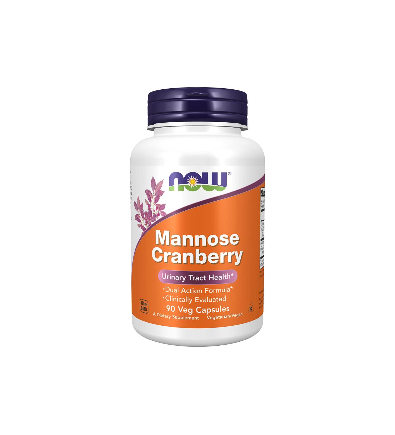 Now Foods Mannose Cranberry 90 Veg Capsules - Natural Urinary Support - Buy Online on GoSupps.com