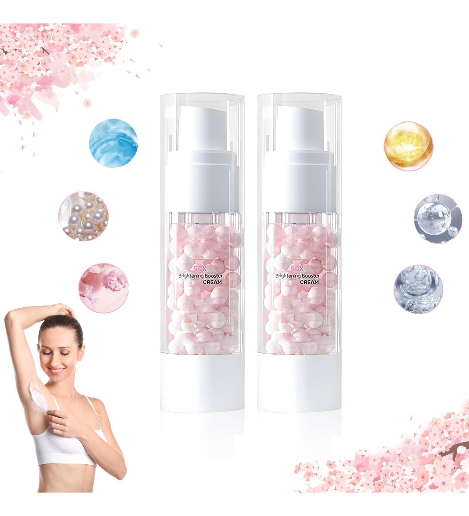 Buy 2PCS Brightening Underarm Cream & Pearl Capsules | Exfoliating Body Gel for Women Achieve Radiant Skin - Buy Online on GoSupps.com