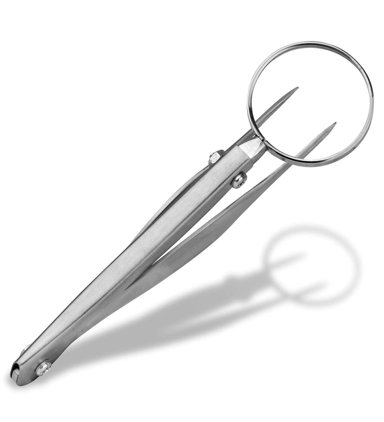 Shehadeh - Magnifying tweezers - tweezers with magnifying glass - splinter tweezers - coarse tip - 13 cm