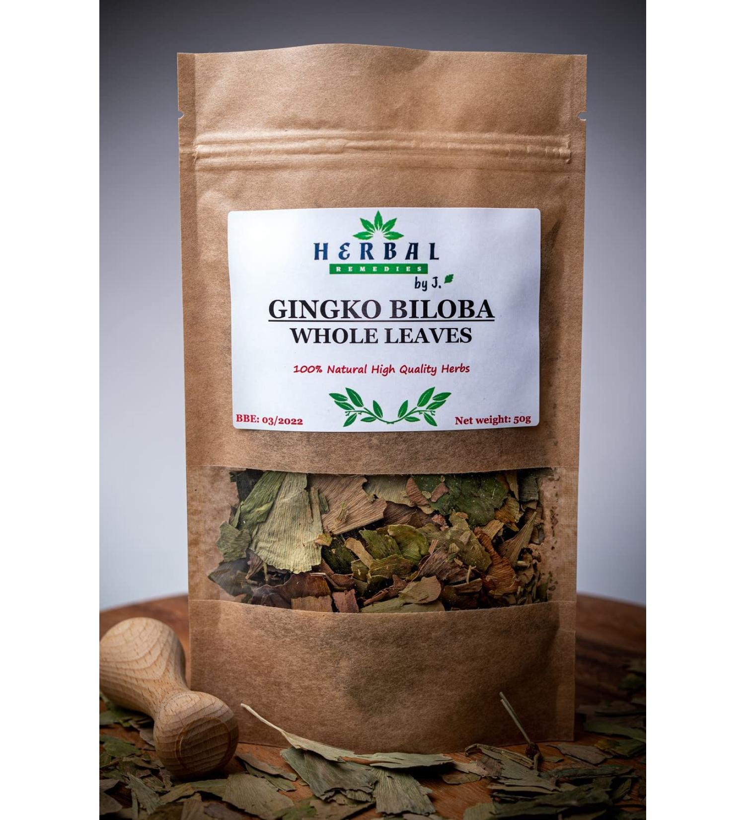 J. Milorzab Ginkgo Biloba Tea - Dried Loose Cut Leaves Herbal Blend - Buy Online on GoSupps.com