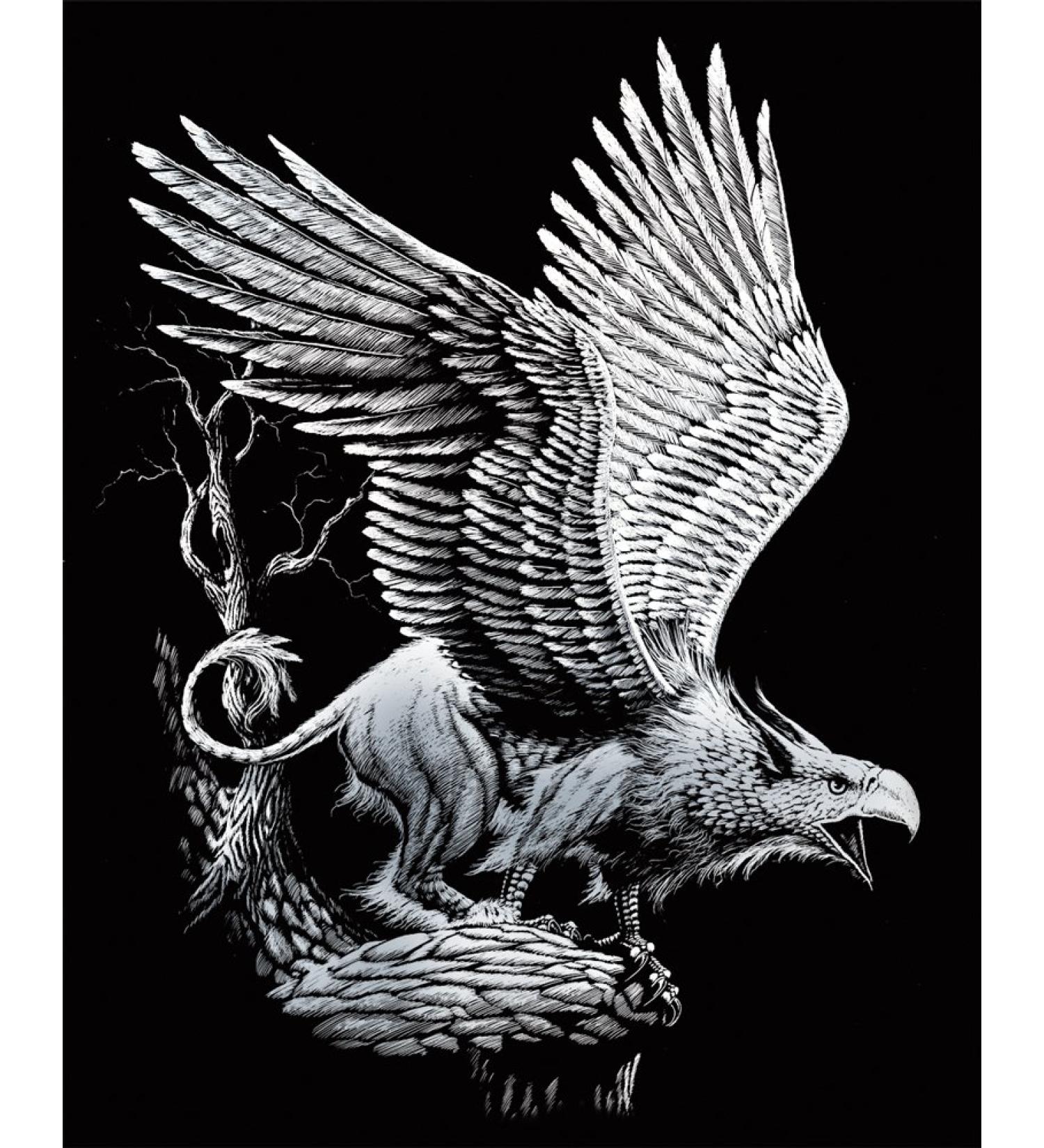 ROYAL BRUSH Silver Foil Engraving Art Kit, 8 by 10-Inch, Screaming Griffin