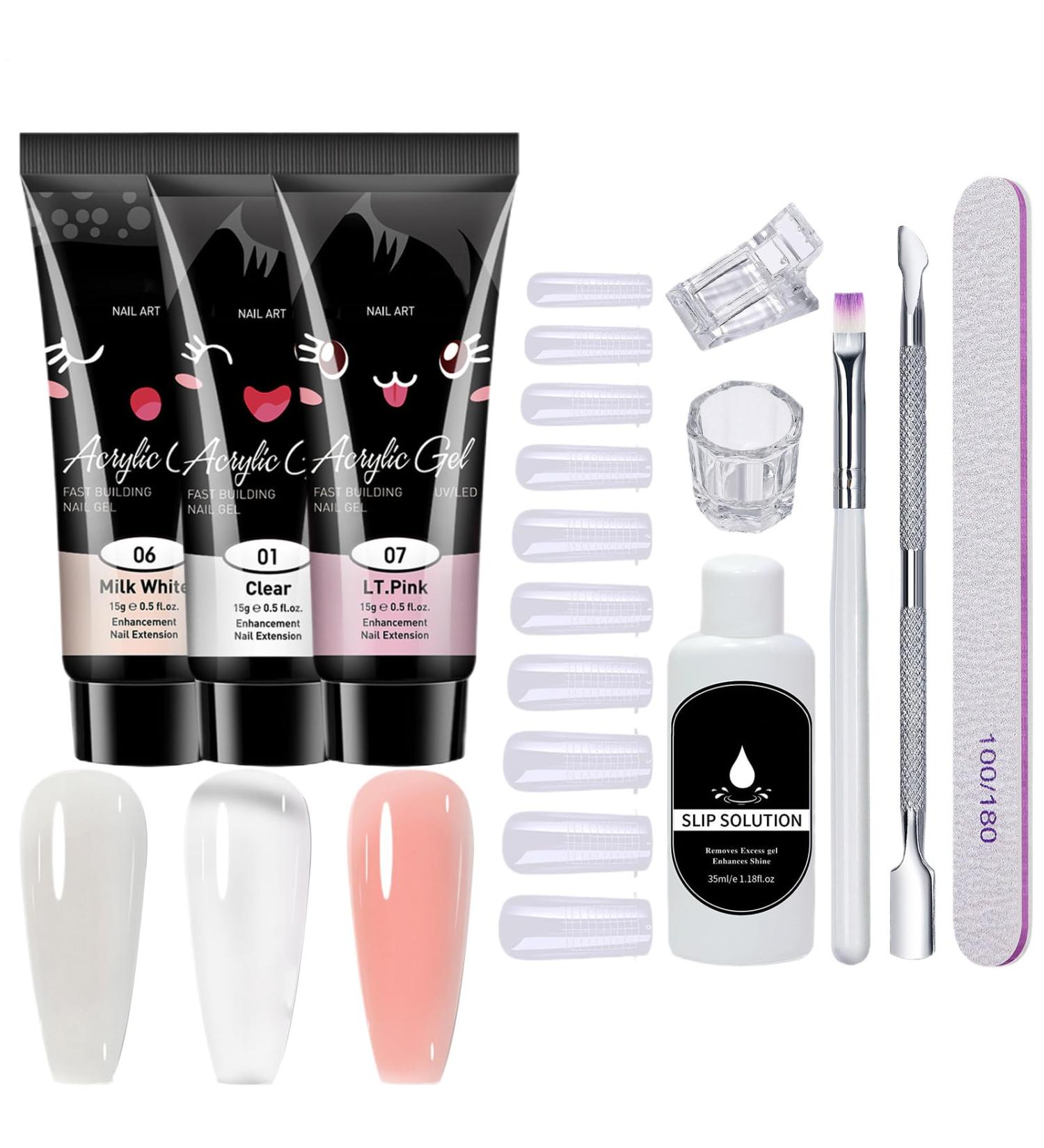  Mppchhn Nail Gel Extension Kit - 10pcs Nail Gel Kit - Personal Care Supplies for Spa Wedding Holiday Summer Party Home Travel and Home - Buy Online on GoSupps.com