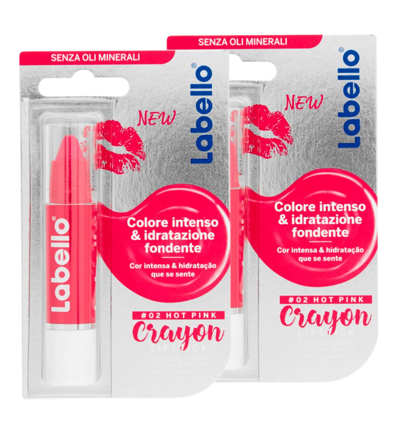  Labello Labello Warm Pink Lip Pencil Butter Lip Pencil with Formula Enriched with Natural Oils Moisturizing Nourishing Glossy Fuchsia 2 Sticks - Buy Online on GoSupps.com