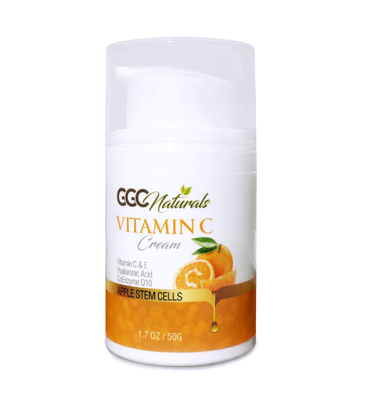 Vitamin C Cream with Hyaluronic Acid & Vitamin E - Organic Anti-Wrinkle & Anti-Aging Face and Eye Cream 1.7 oz - Buy Online on GoSupps.com