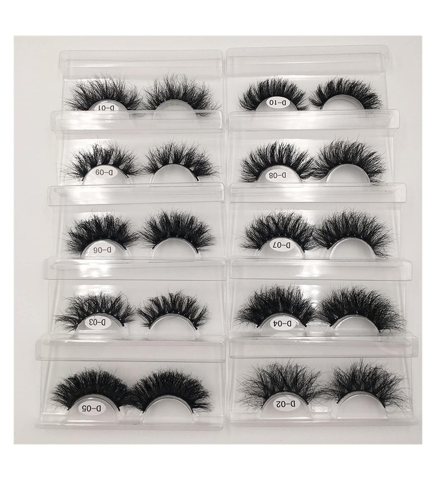Wholesale 25mm Fluffy 3D Eyelashes - Dramatic Long & Thick Nerz - 20 Pairs Mixed Styles - Buy Online on GoSupps.com